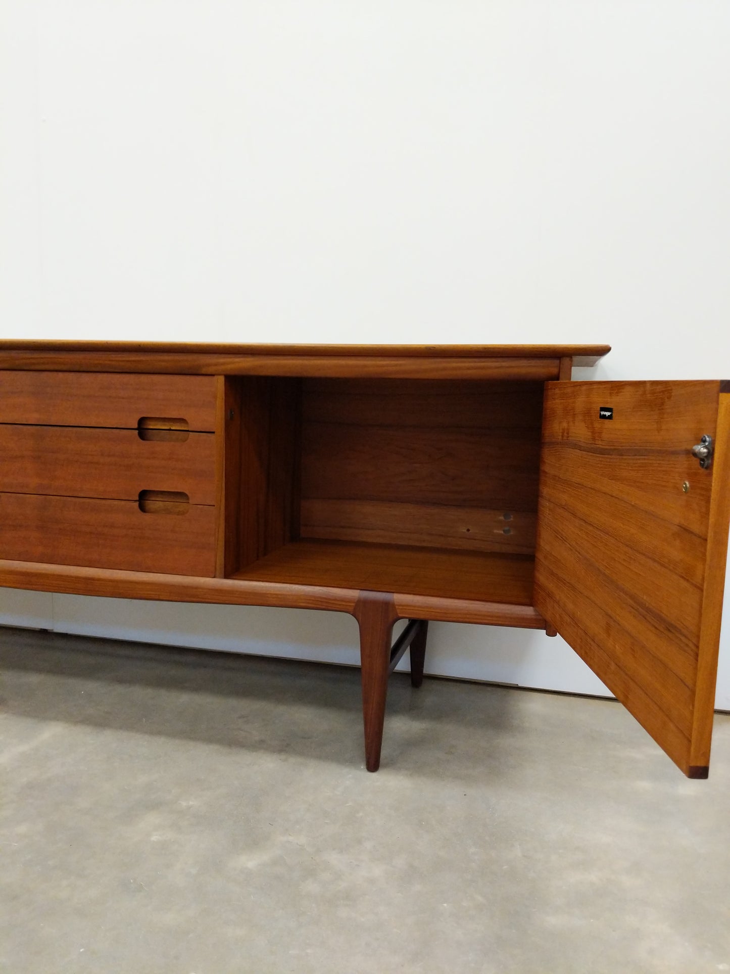 Vintage Mid Century Modern Teak Credenza by Younger