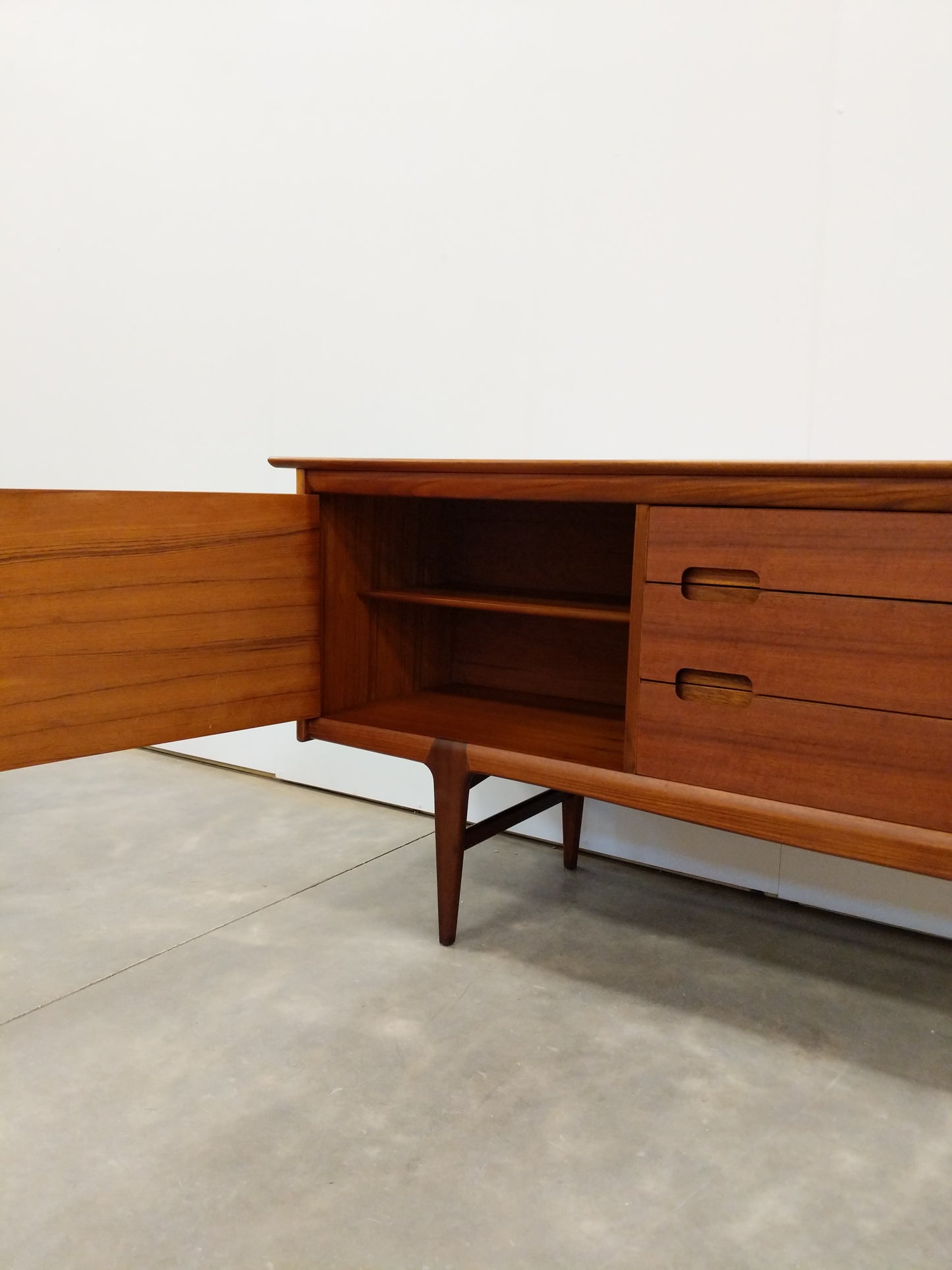 Vintage Mid Century Modern Teak Credenza by Younger