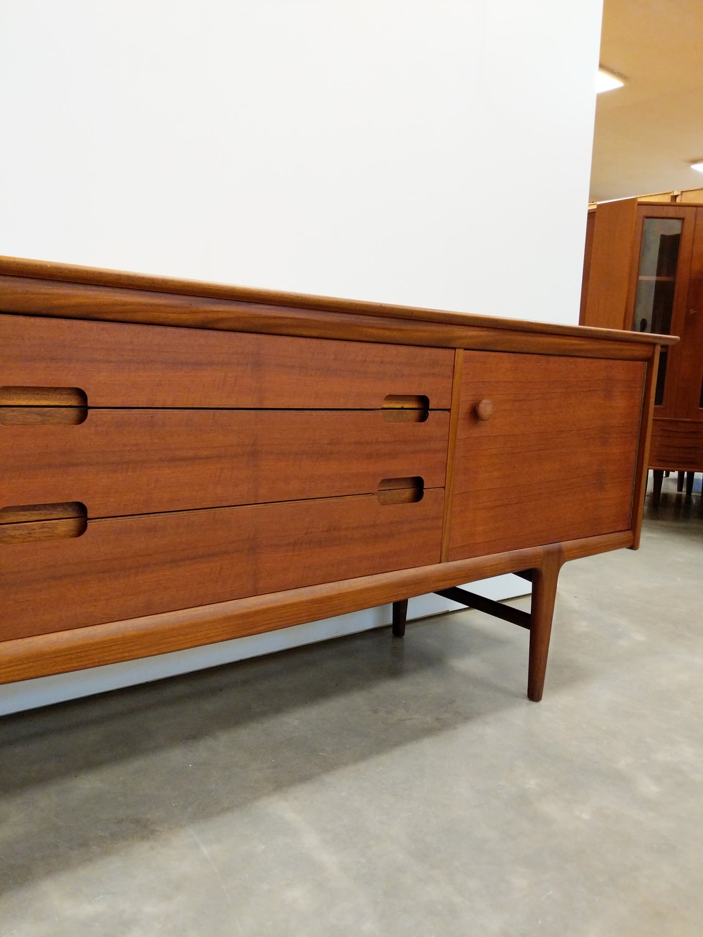 Vintage Mid Century Modern Teak Credenza by Younger