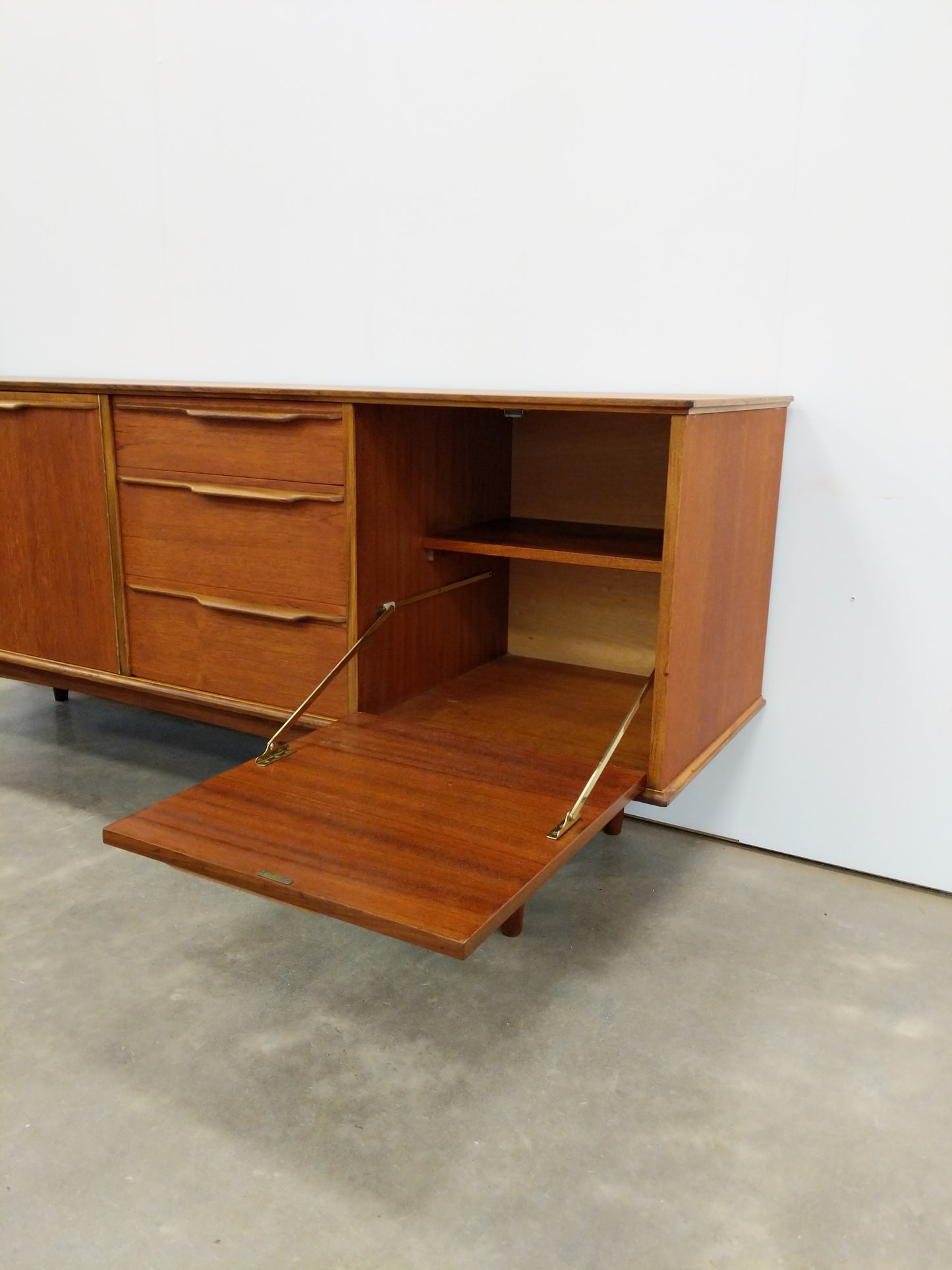 Vintage Mid Century Modern Teak Credenza by Morris of Glasgow