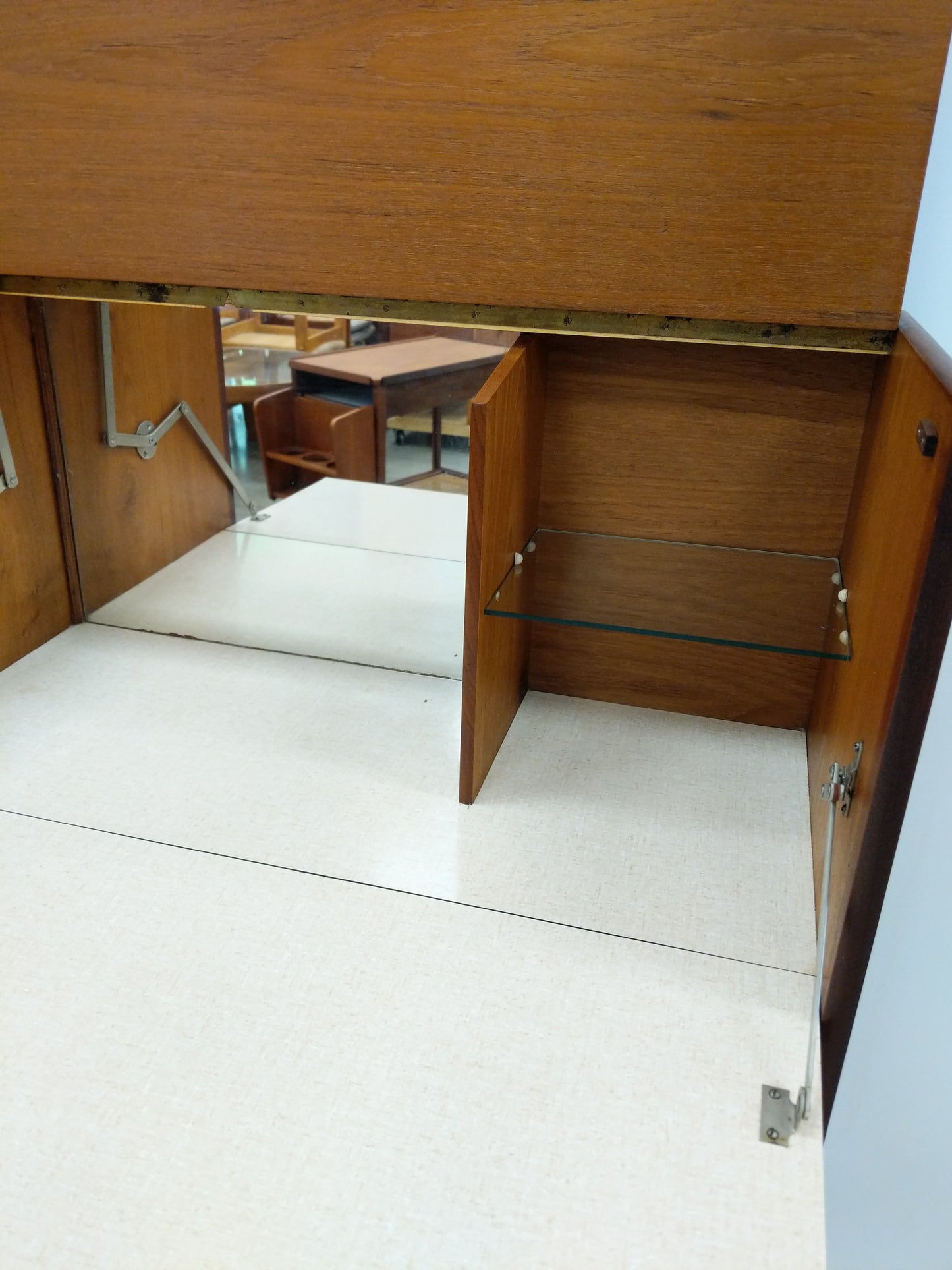 Vintage Mid Century Modern Teak Bar Cabinet