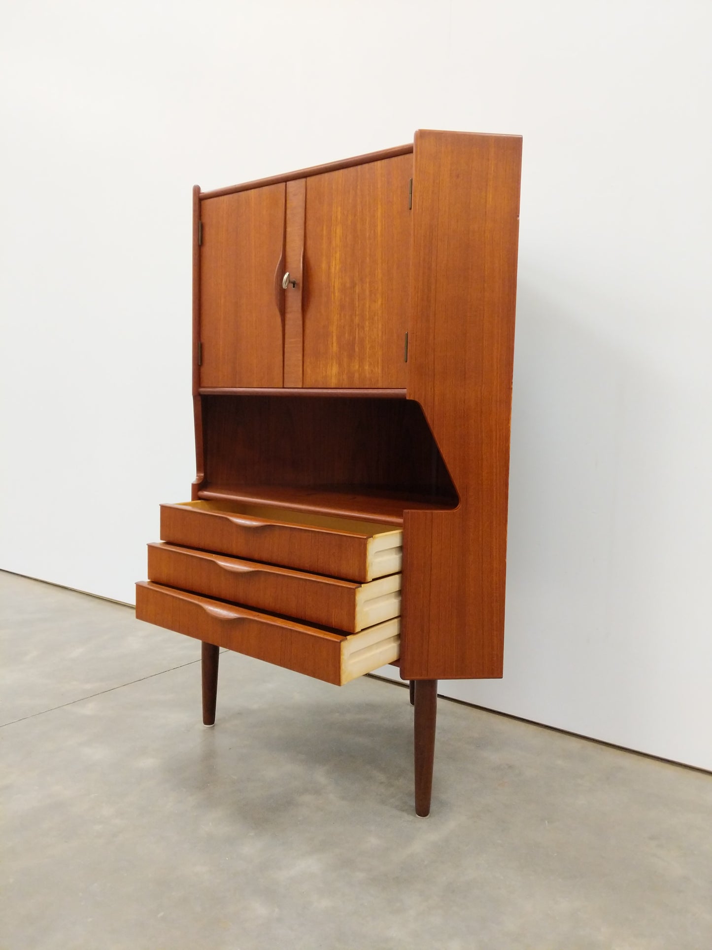 Vintage Danish Modern Teak Corner Cabinet by Gunni Omann
