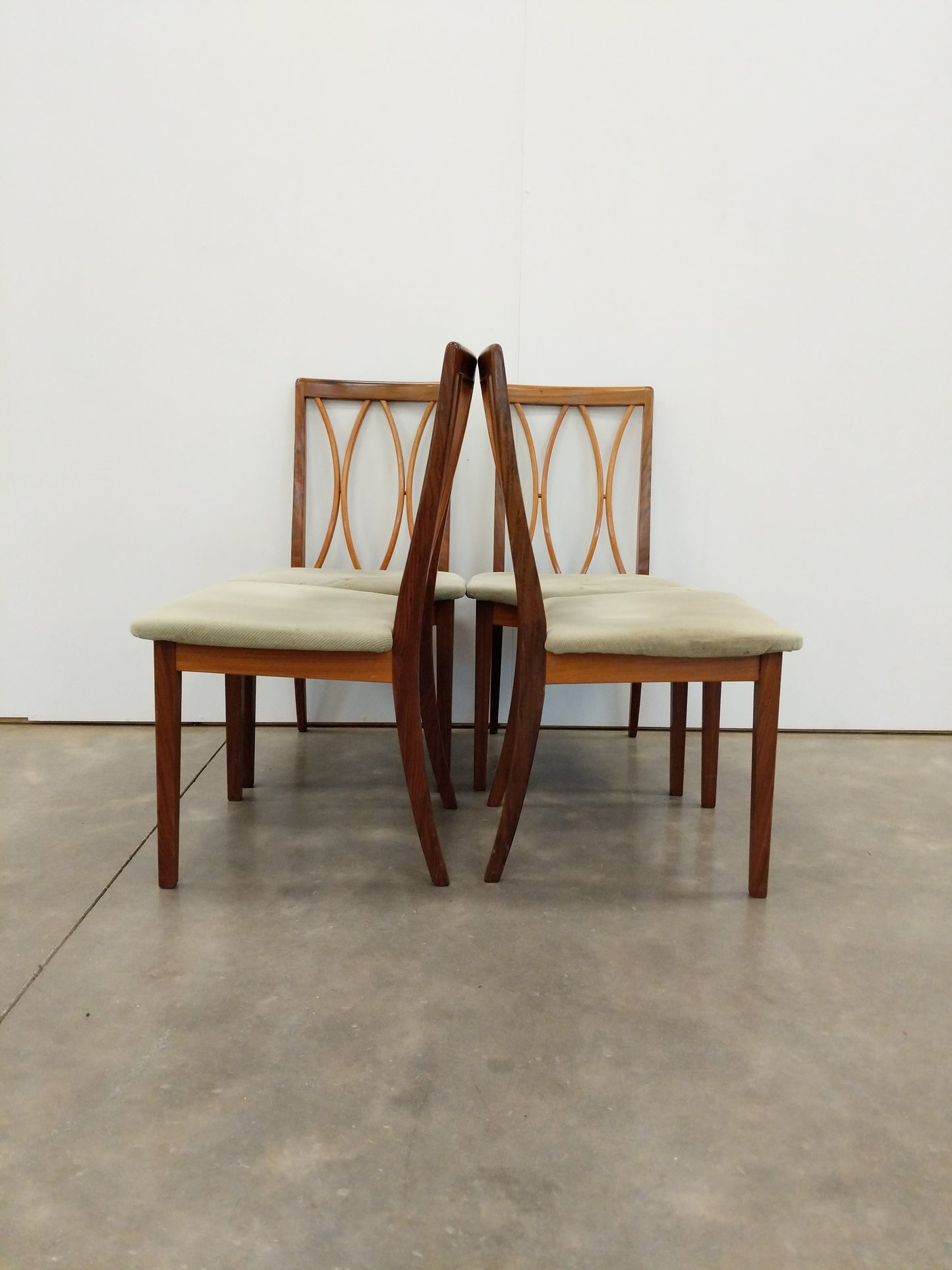 Set of 4 Vintage Mid Century Modern Dining Chairs by G Plan
