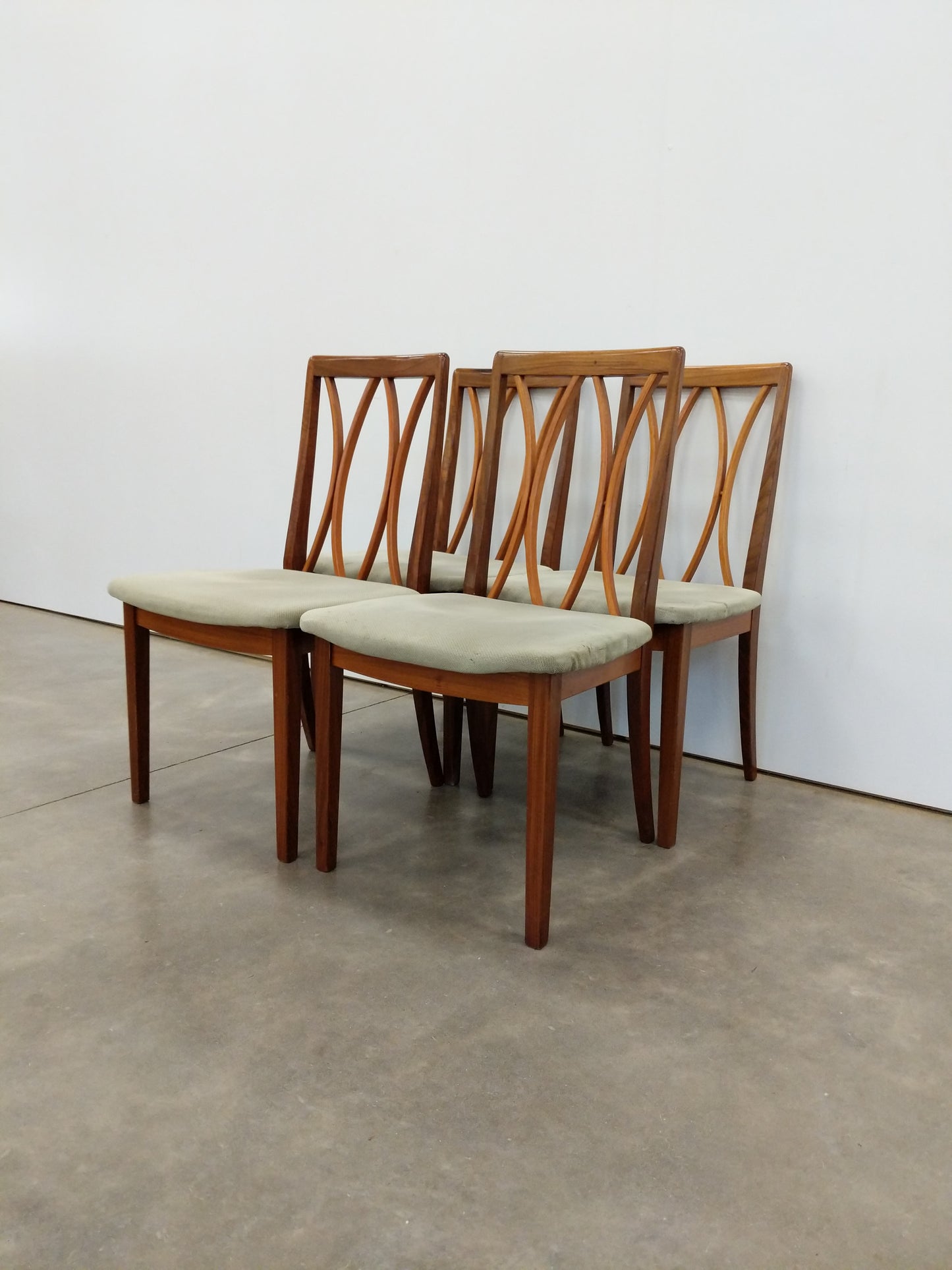Set of 4 Vintage Mid Century Modern Dining Chairs by G Plan