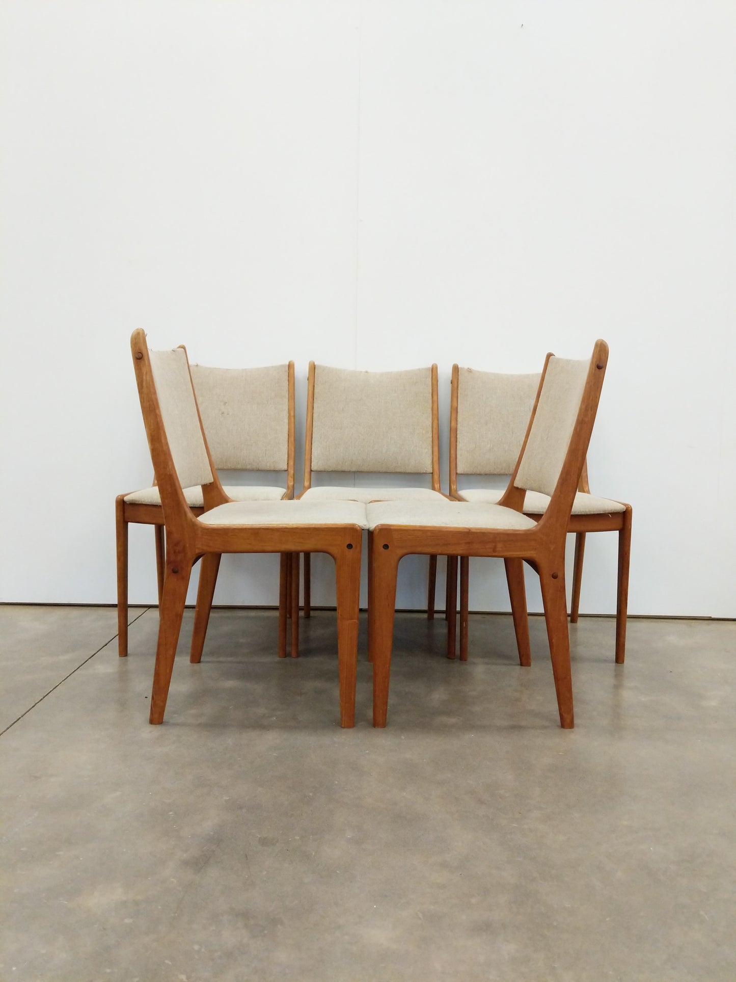 Set of 5 Vintage Danish Modern Dining Chairs by Johannes Andersen