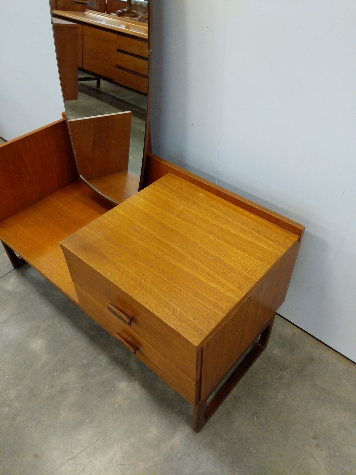 Vintage Mid Century Modern Teak Chest with Mirror by G Plan