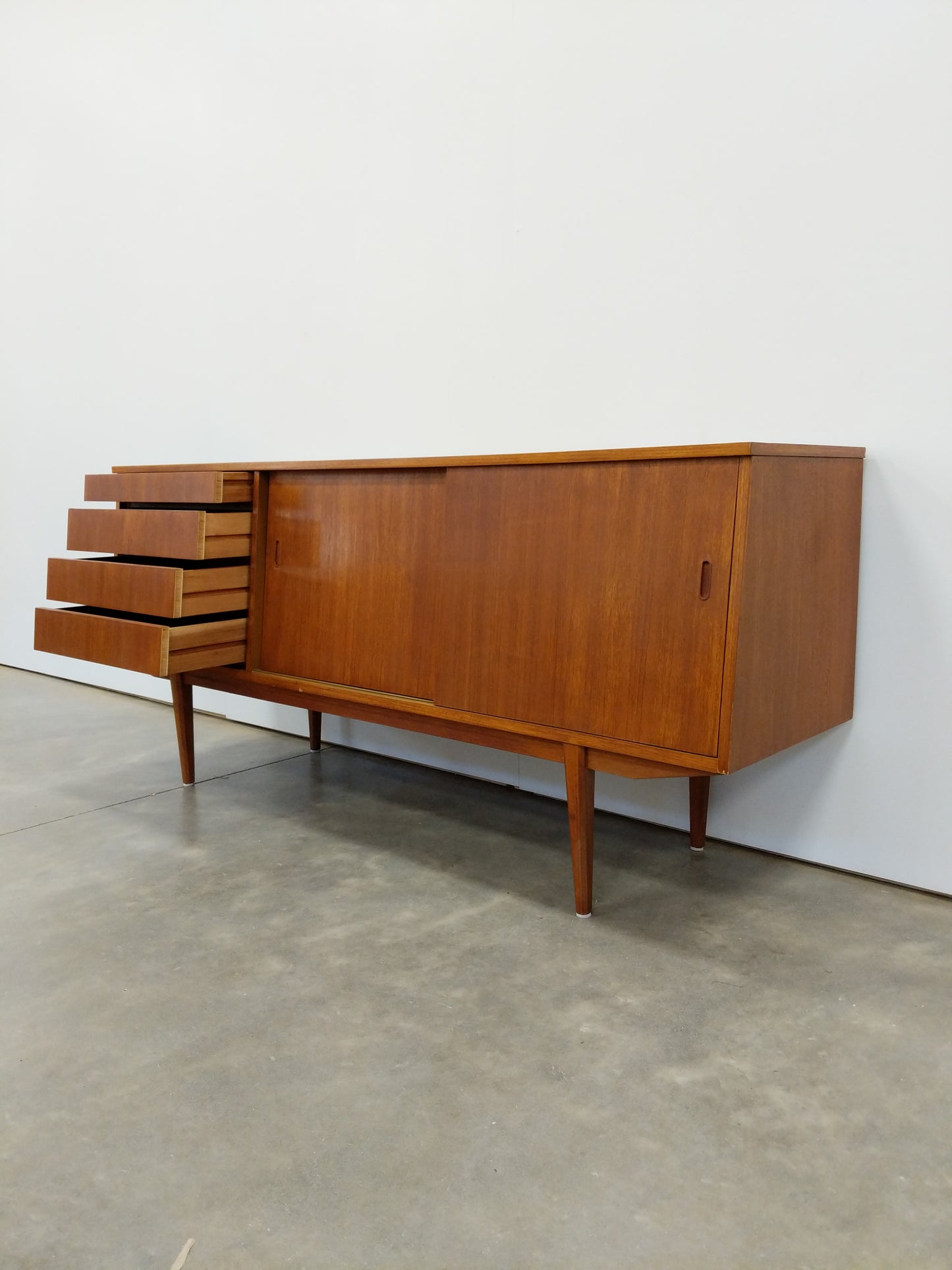 Vintage Mid Century Modern Teak Credenza