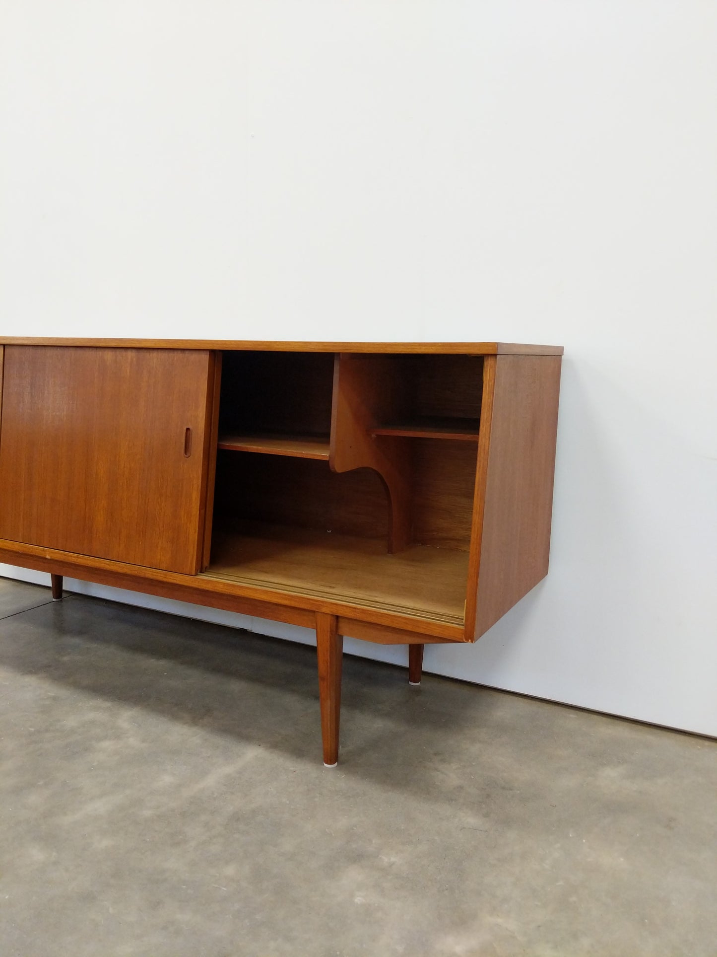 Vintage Mid Century Modern Teak Credenza