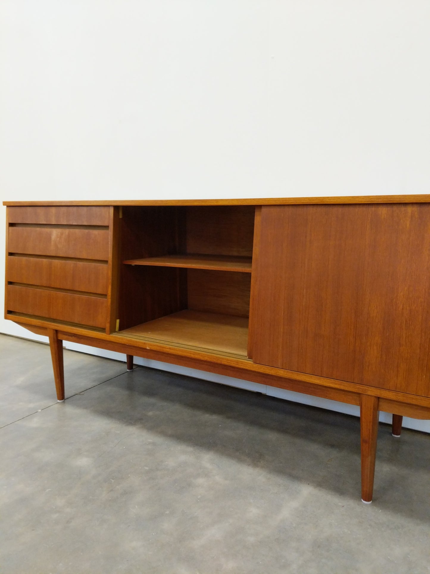 Vintage Mid Century Modern Teak Credenza