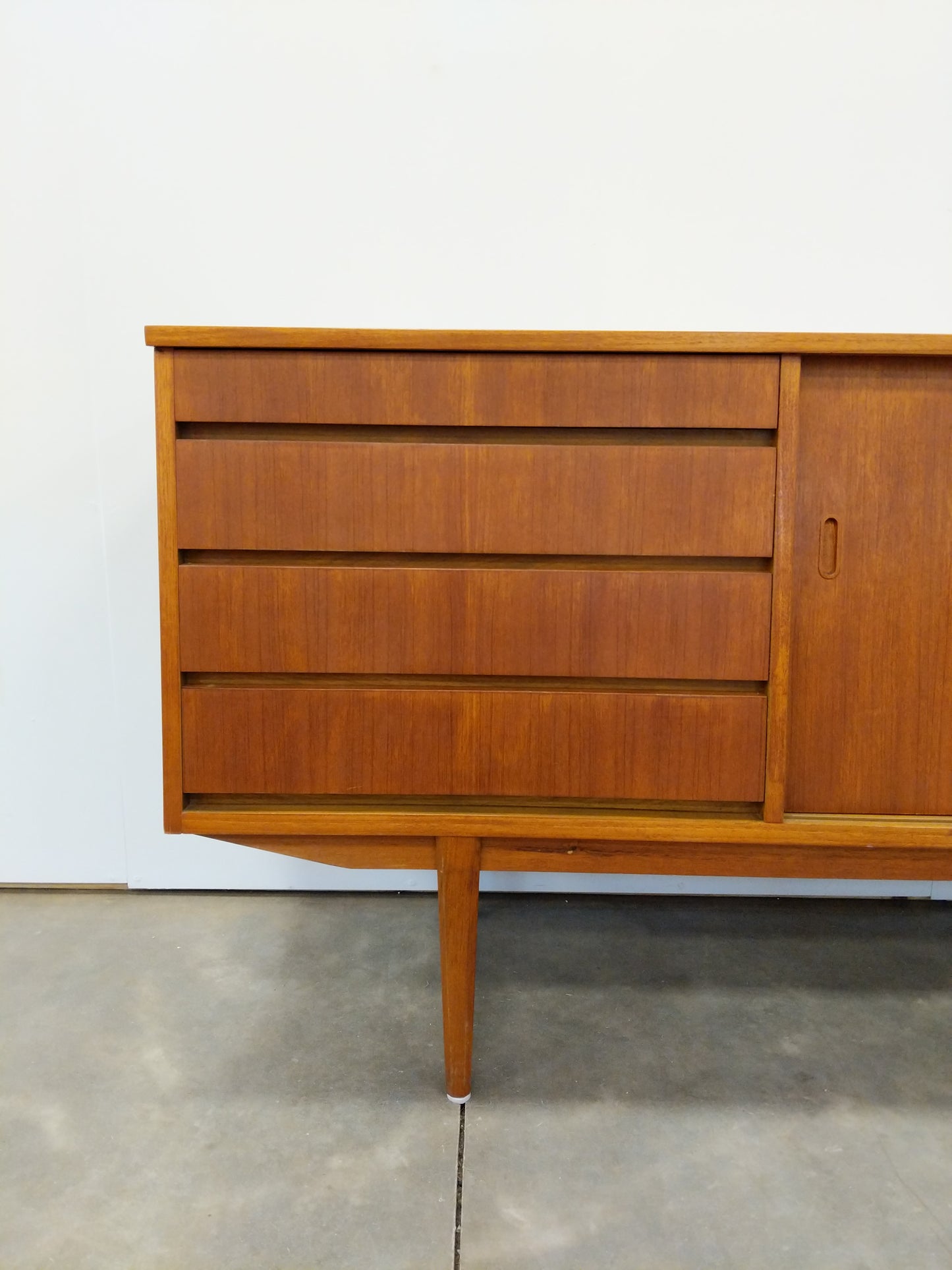 Vintage Mid Century Modern Teak Credenza