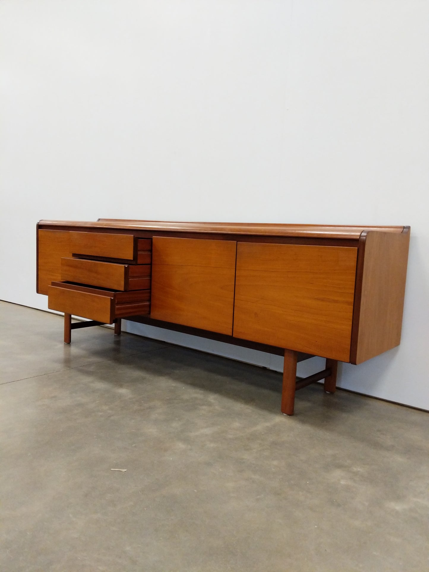 Vintage Mid Century Modern Teak Credenza by White and Newton