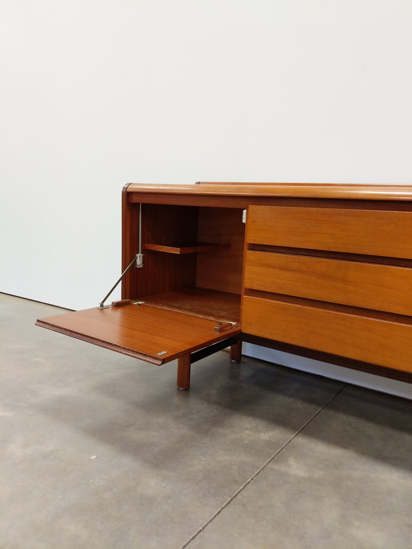 Vintage Mid Century Modern Teak Credenza by White and Newton