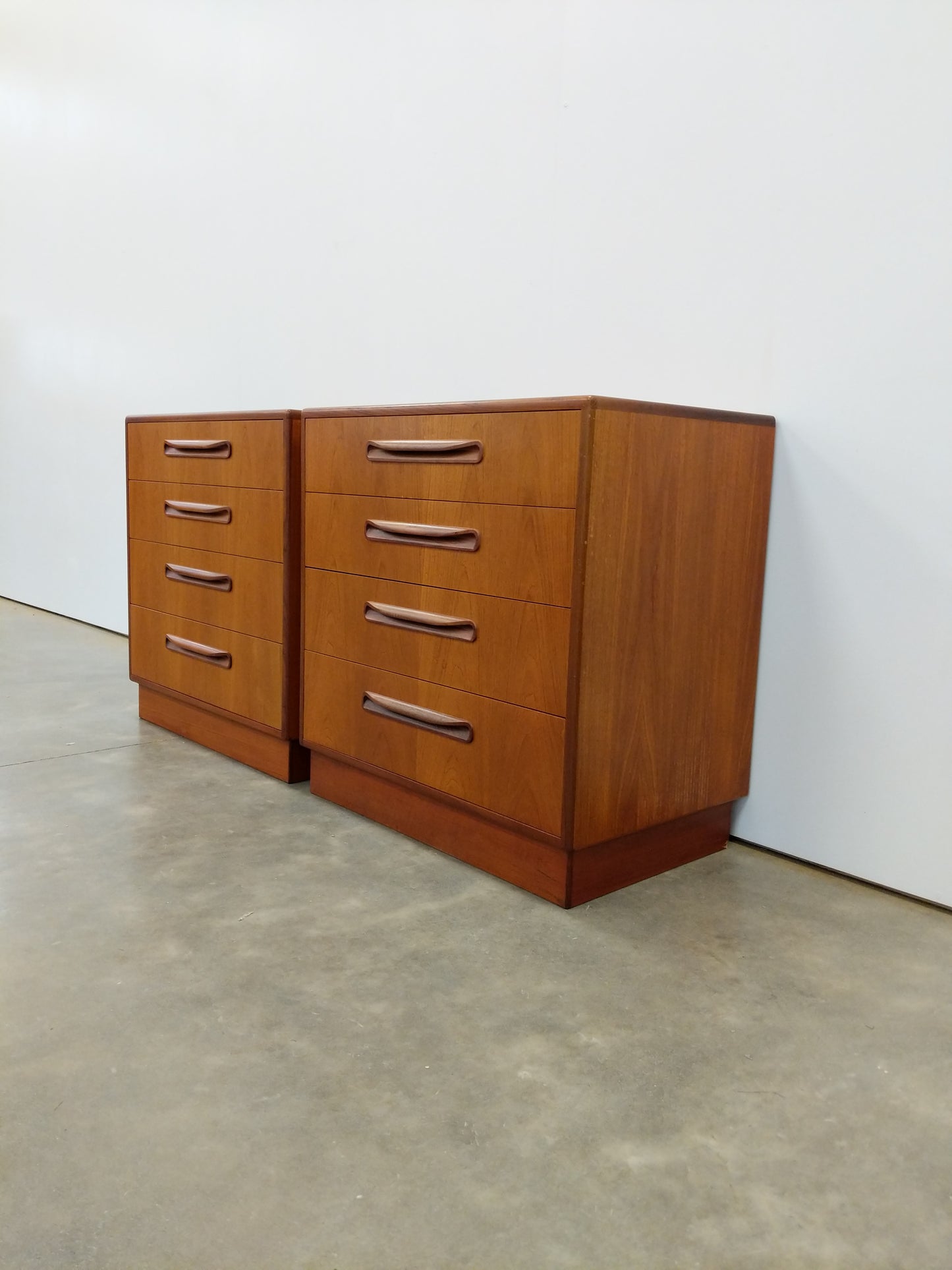 Pair of Vintage Mid Century Modern Teak Low Dressers by G Plan