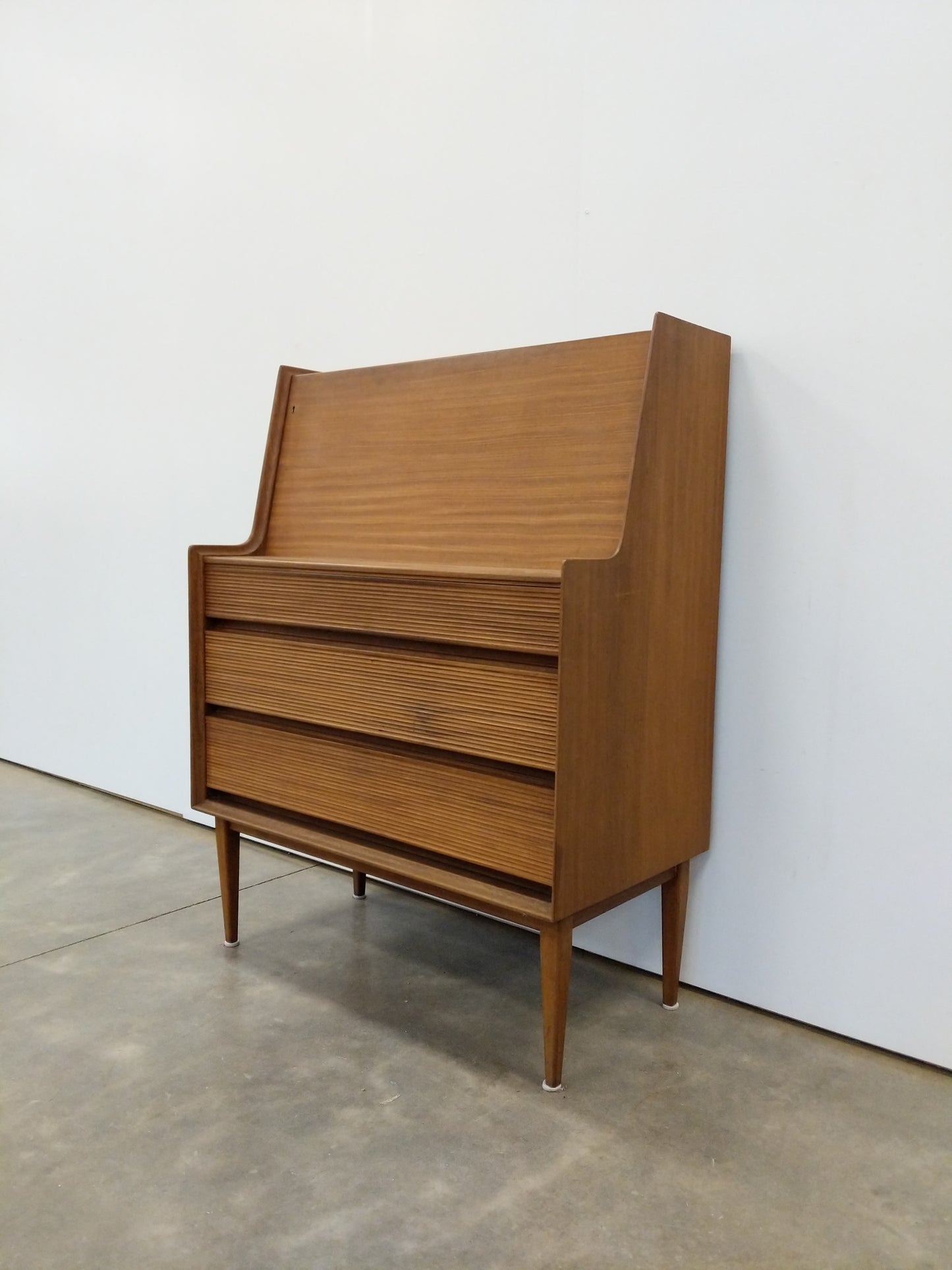 Vintage Mid Century Modern Teak Secretary Desk by Richard Hornby