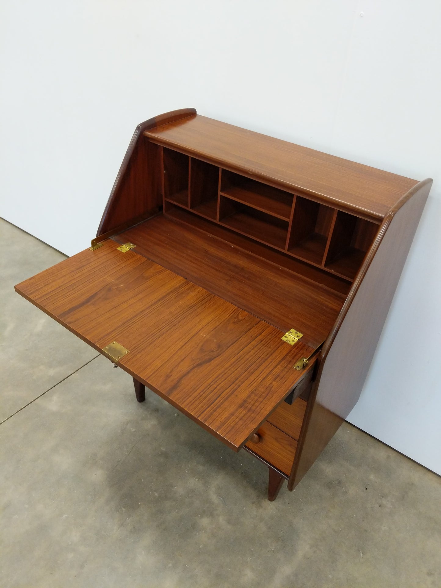 Vintage Mid Century Modern Teak Secretary Desk by Younger