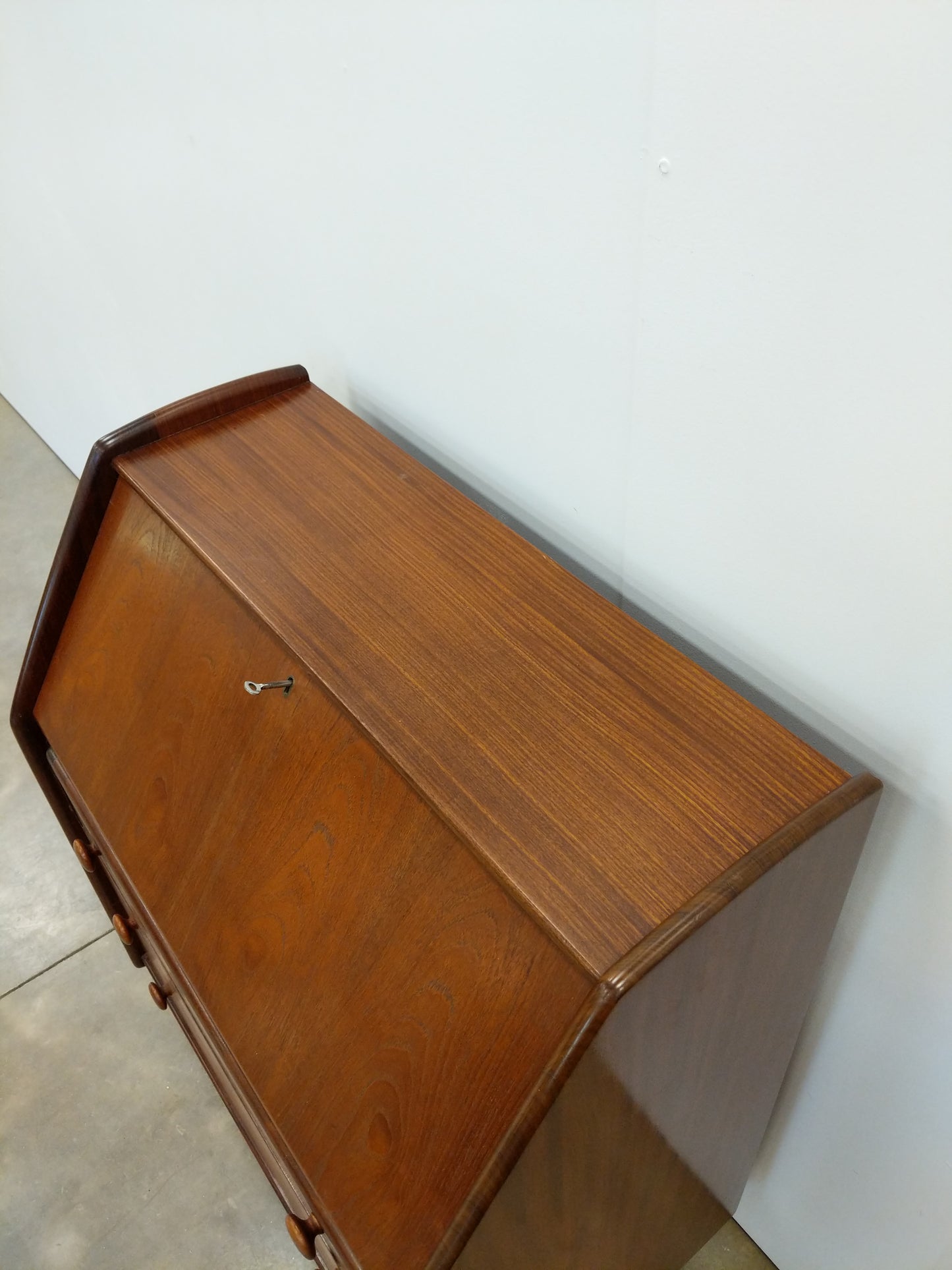 Vintage Mid Century Modern Teak Secretary Desk by Younger