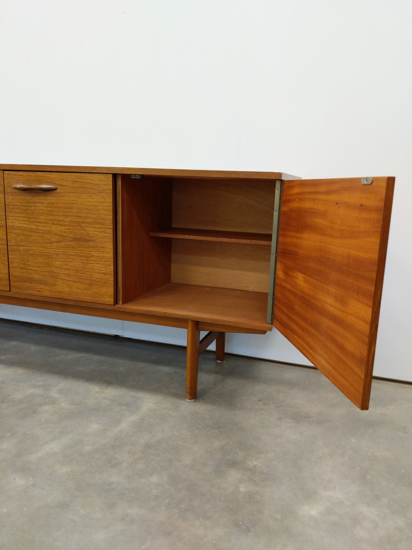 Vintage Mid Century Modern Teak Credenza by Avalon