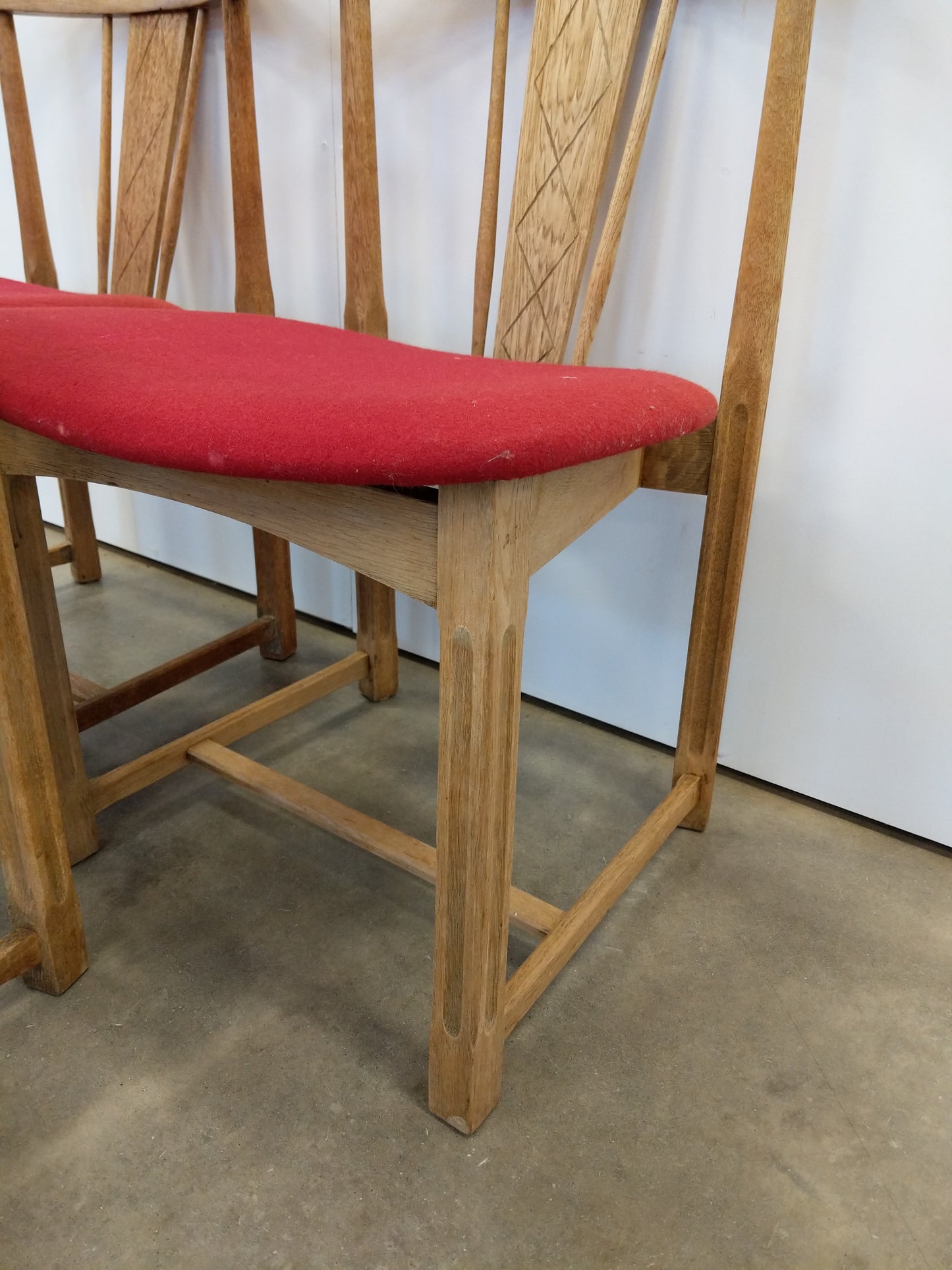 Set of 3 Vintage Danish Modern Oak Dining Chairs