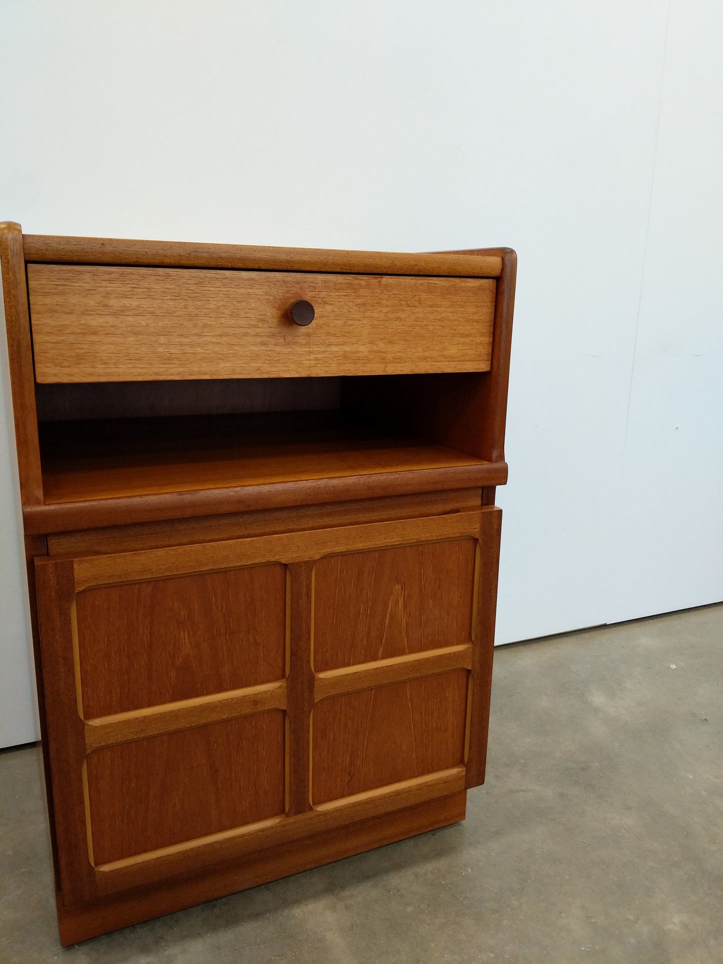 Vintage Mid Century Modern Teak Nightstand by Nathan