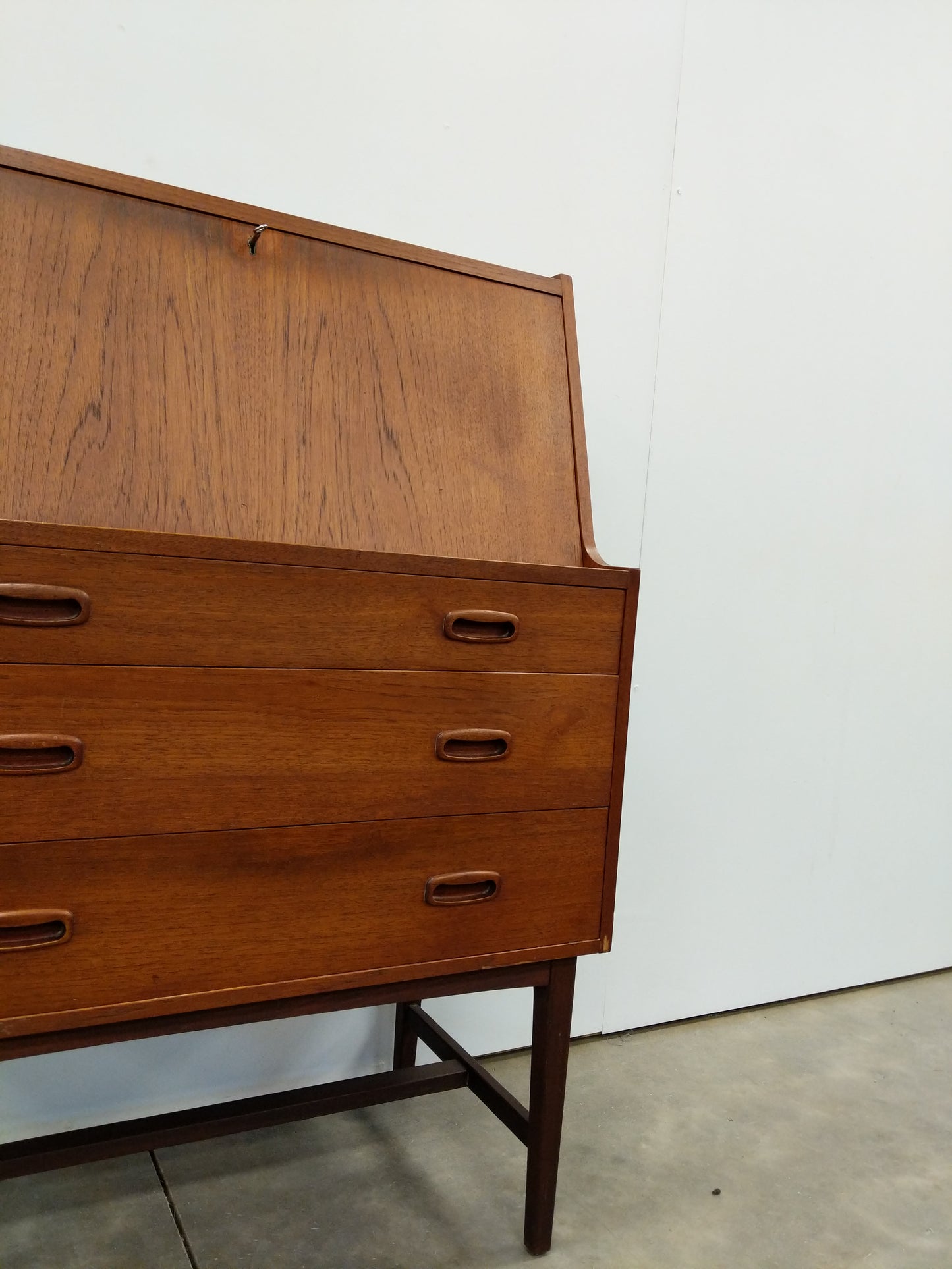 Vintage Mid Century Modern Teak Secretary Desk