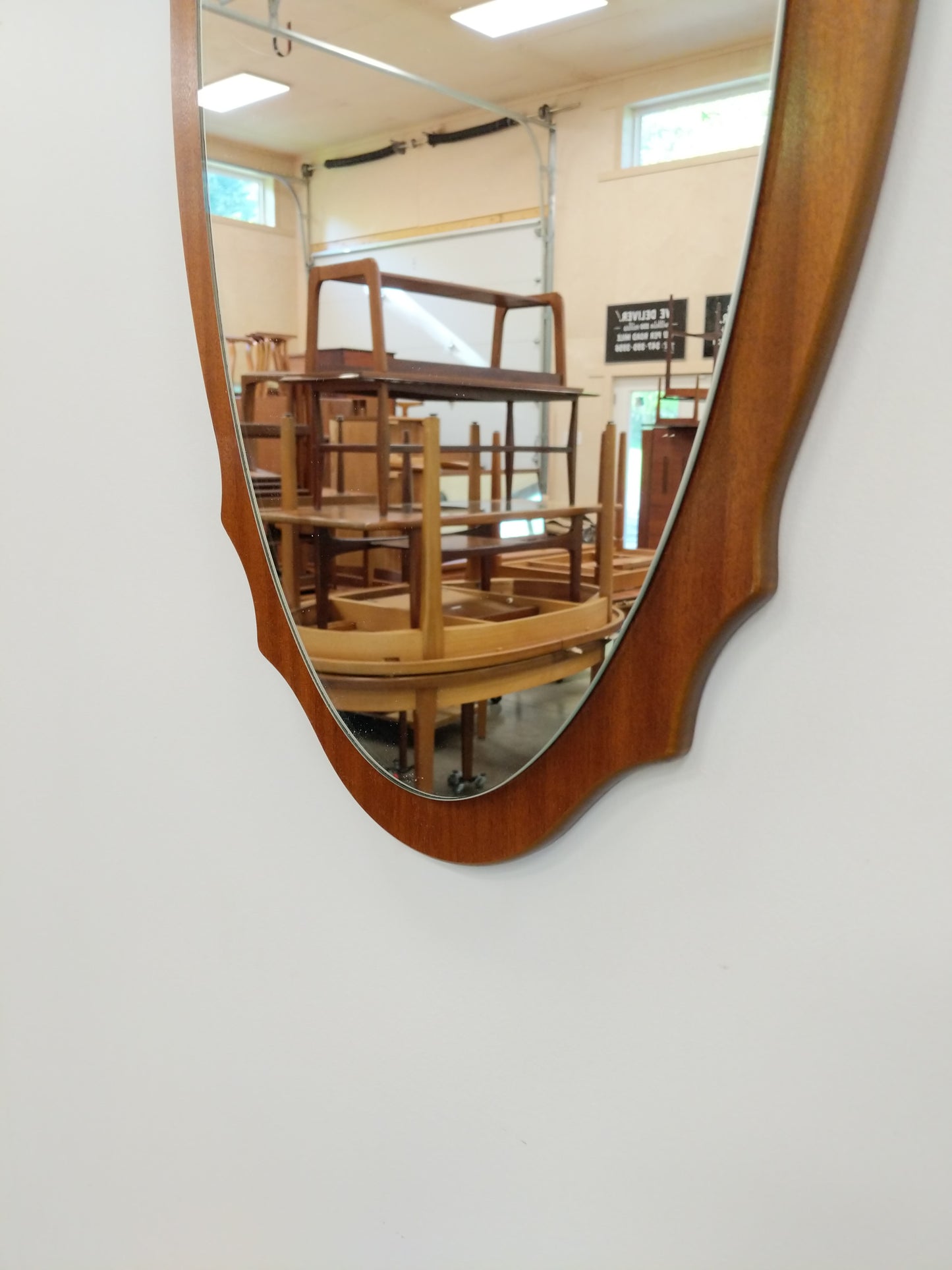 Vintage Mid Century Modern Teak Mirror