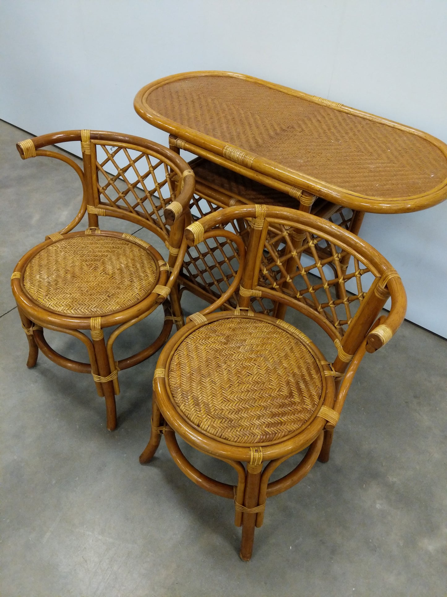 Vintage Italian Style Bamboo Cafe / Dining Set