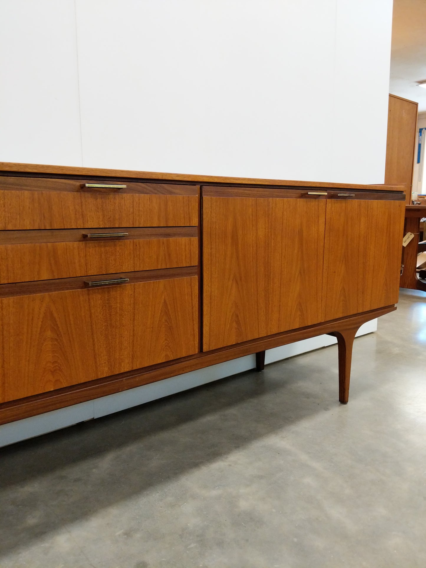 Vintage Mid Century Modern Teak Credenza by Meredew