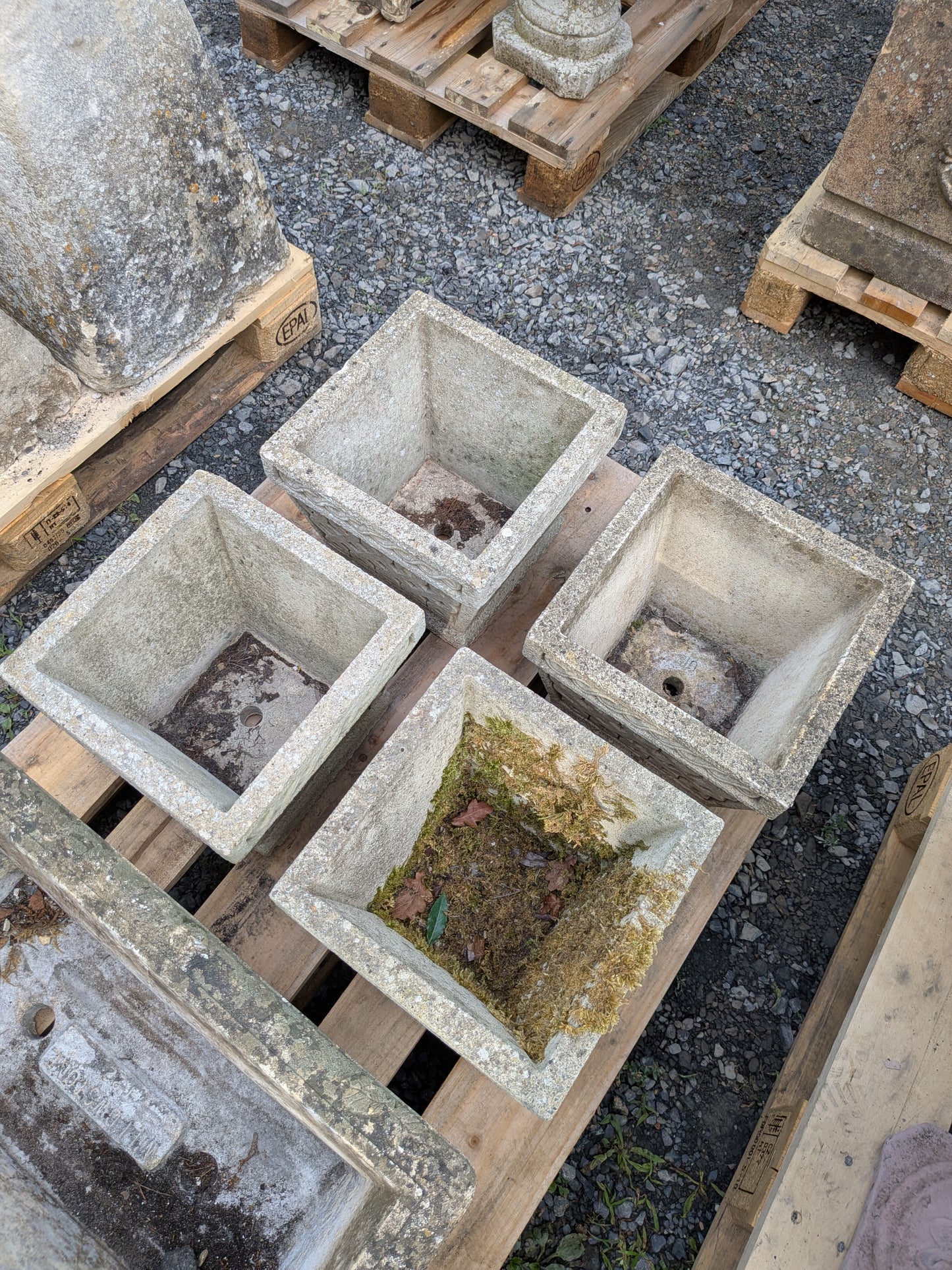 4 British Cast Stone Planters / Jardinieres