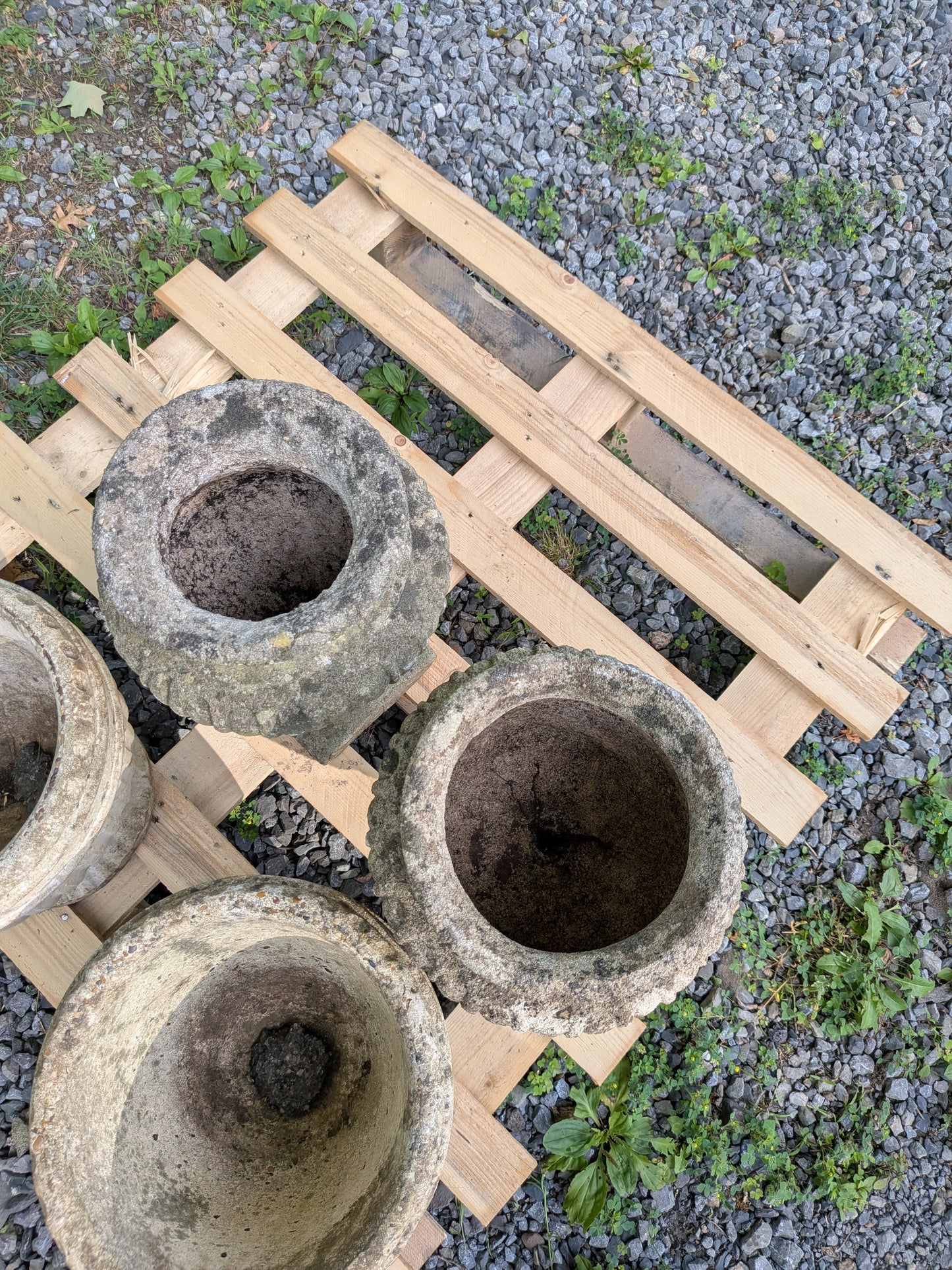 2 British Cast Stone Planters / Jardinieres