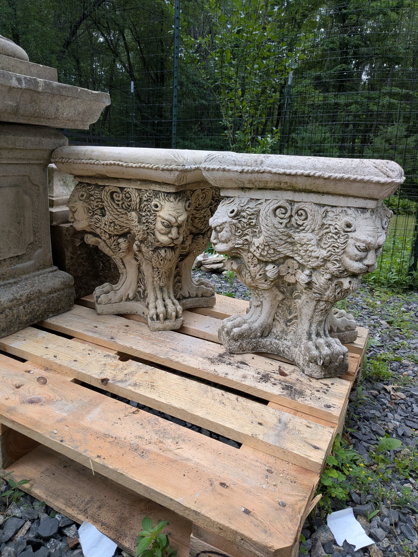 2 British Cast Stone Seats / Plinths