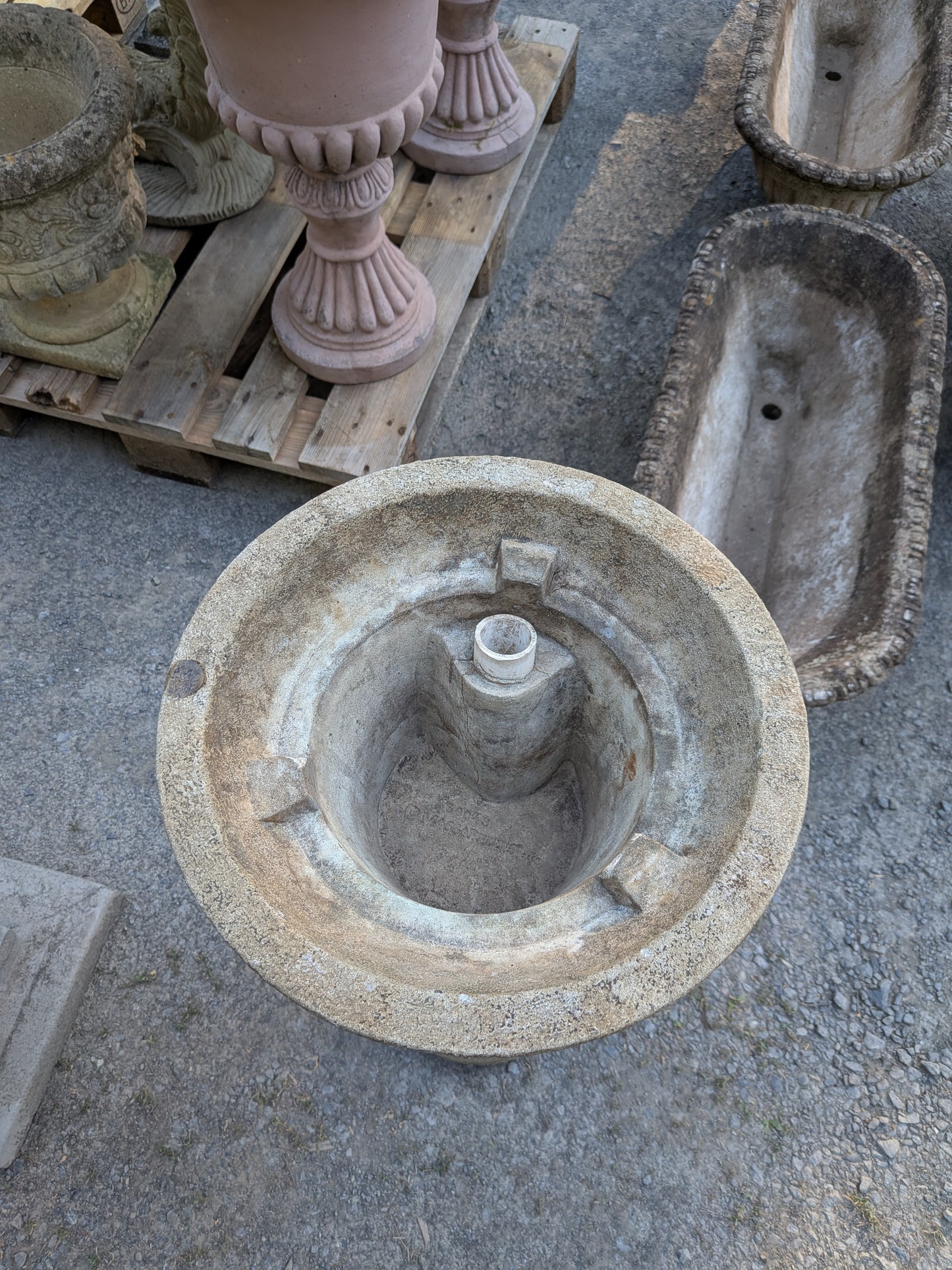 British Cast Stone Lidded Urn