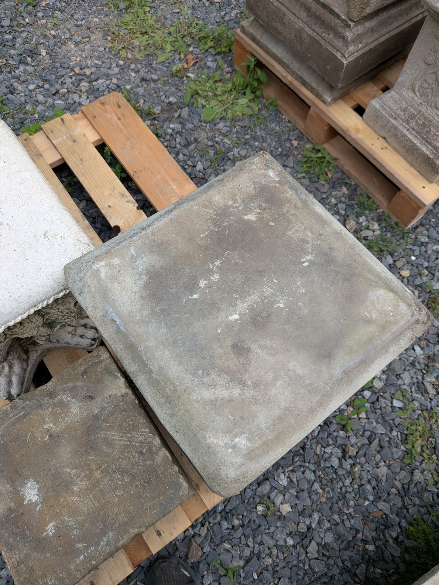 British Cast Stone Planter / Jardiniere with Plinth