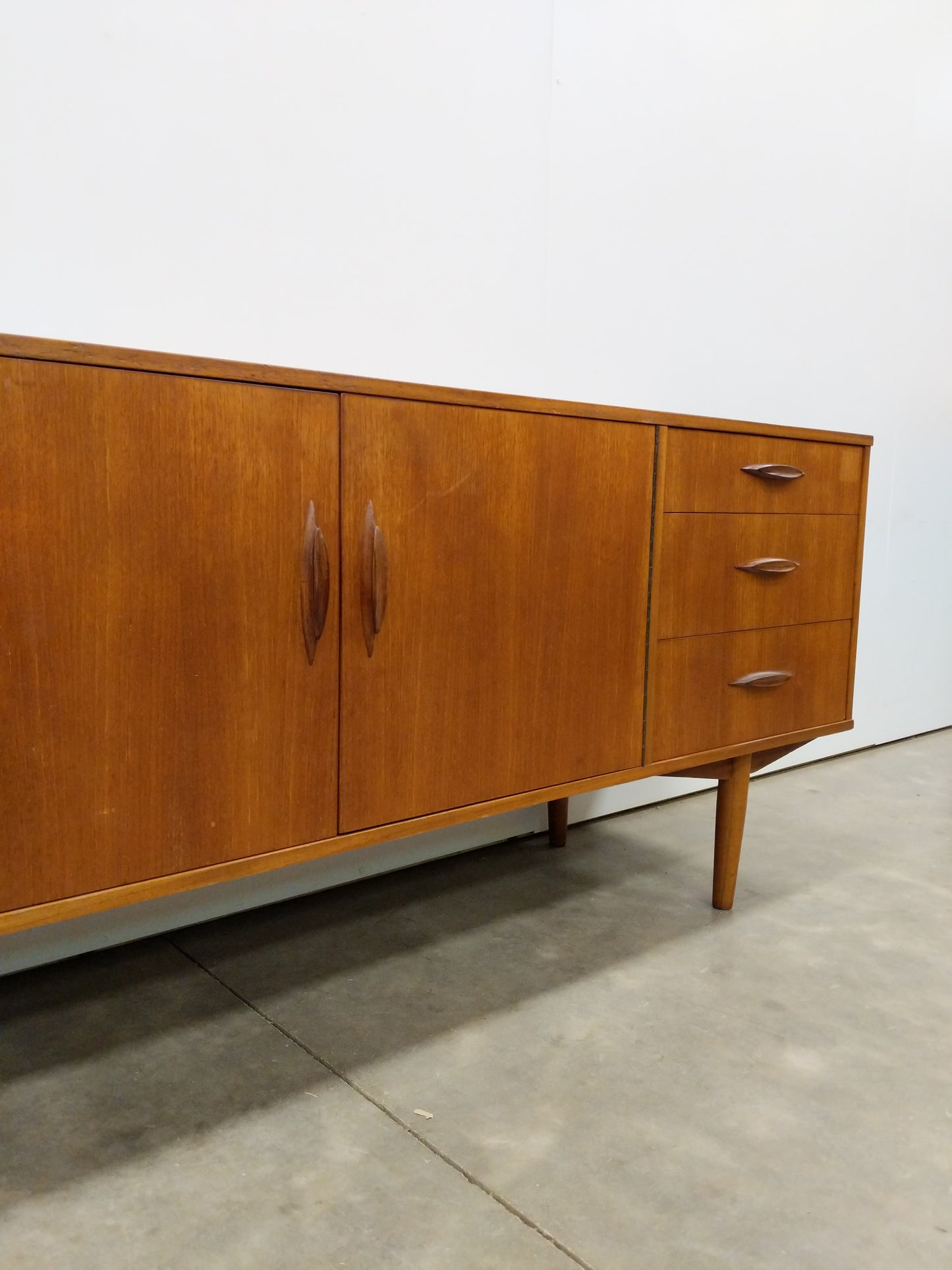 Vintage Mid Century Modern Teak Credenza