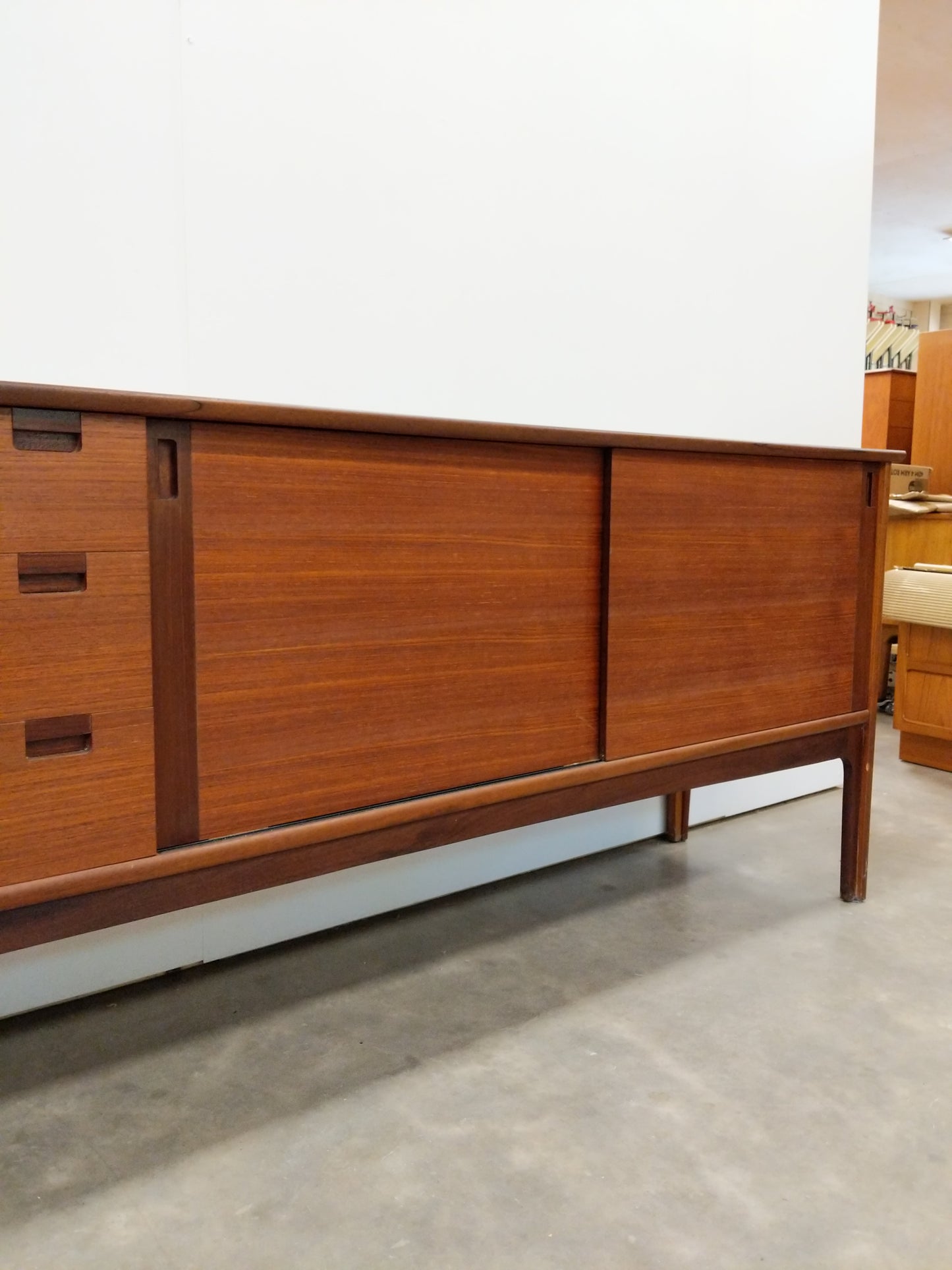 Vintage Mid Century Modern Teak Credenza