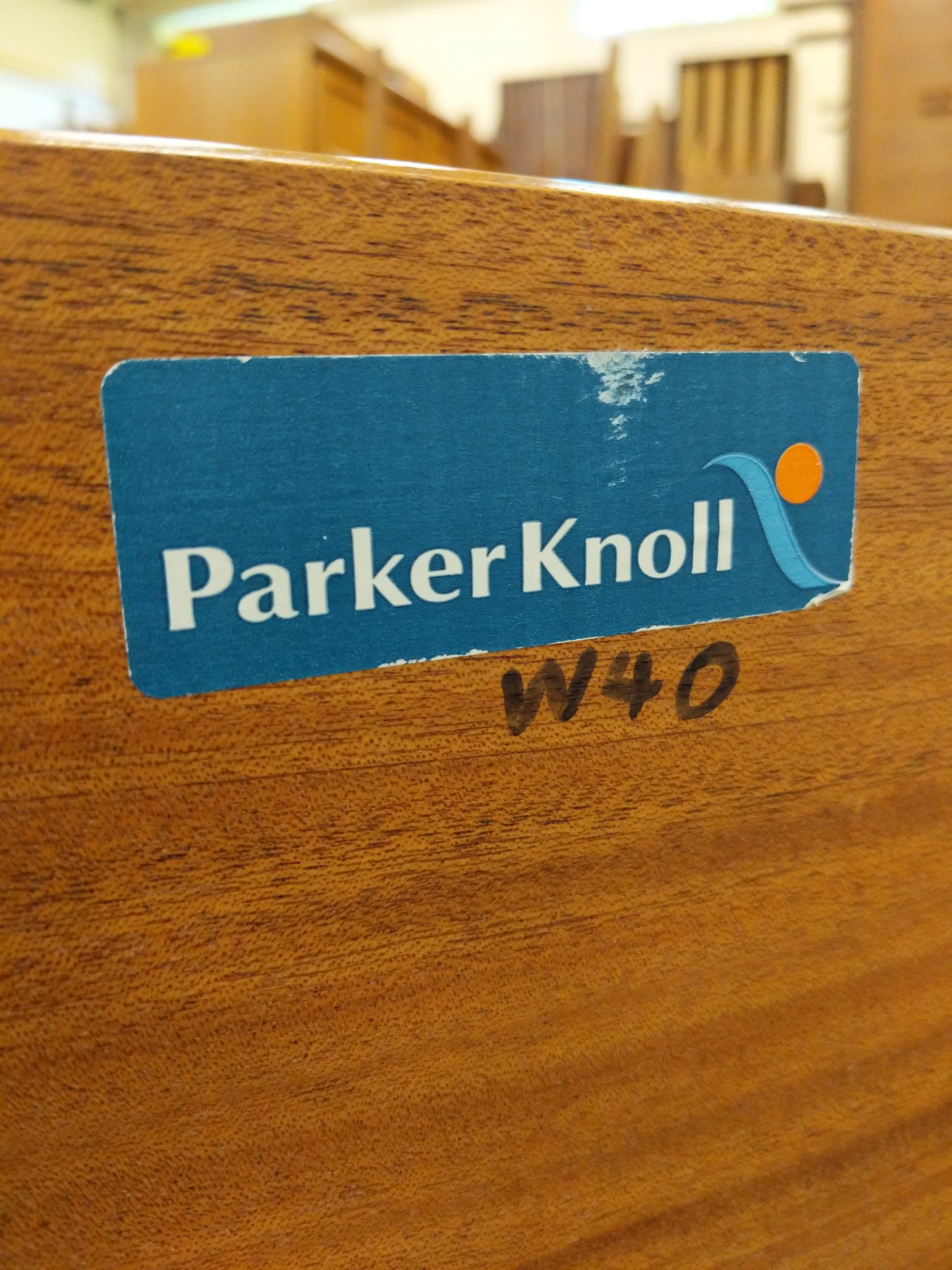 Vintage Mid Century Modern Teak Entry Bench by Parker Knoll