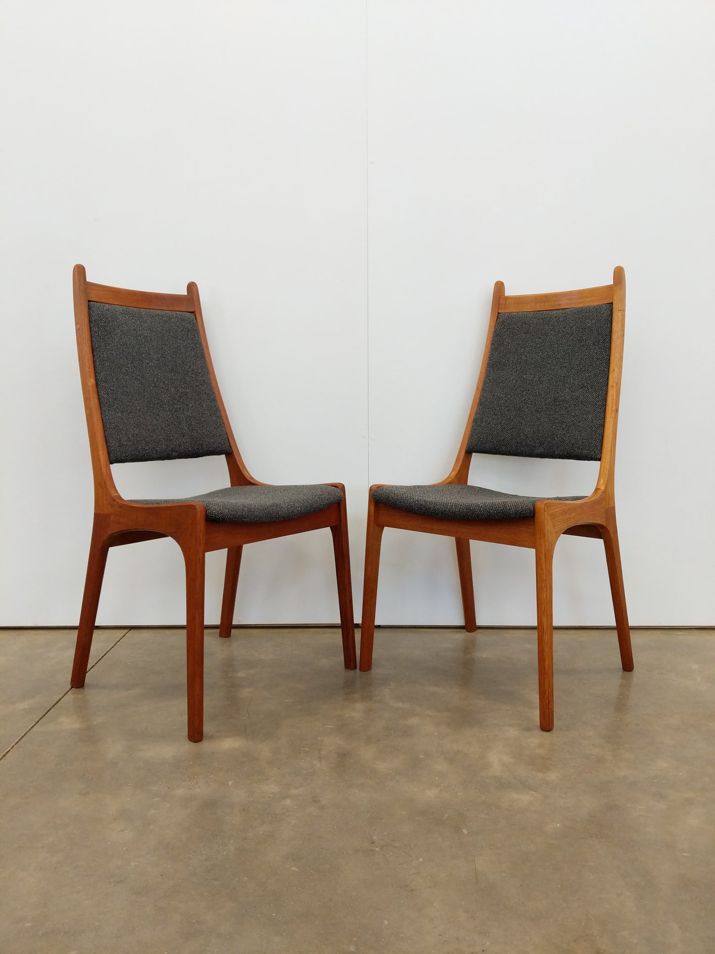Pair of Vintage Mid Century Modern Teak Dining Chairs by Nordic Furniture