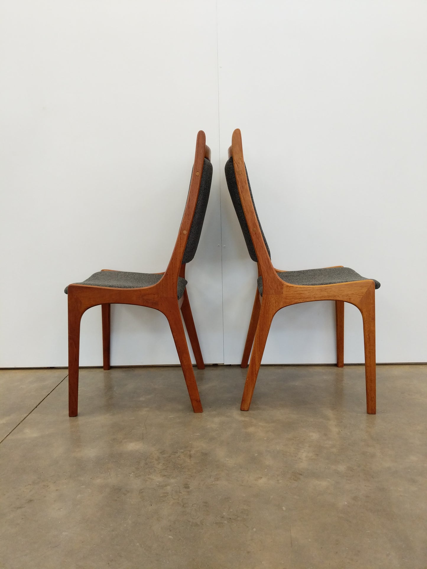 Pair of Vintage Mid Century Modern Teak Dining Chairs by Nordic Furniture