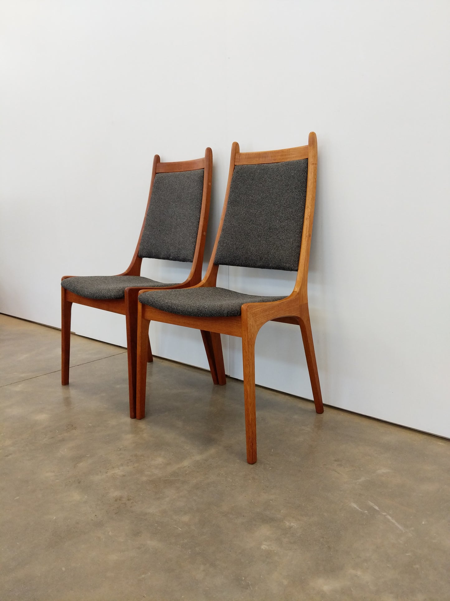 Pair of Vintage Mid Century Modern Teak Dining Chairs by Nordic Furniture