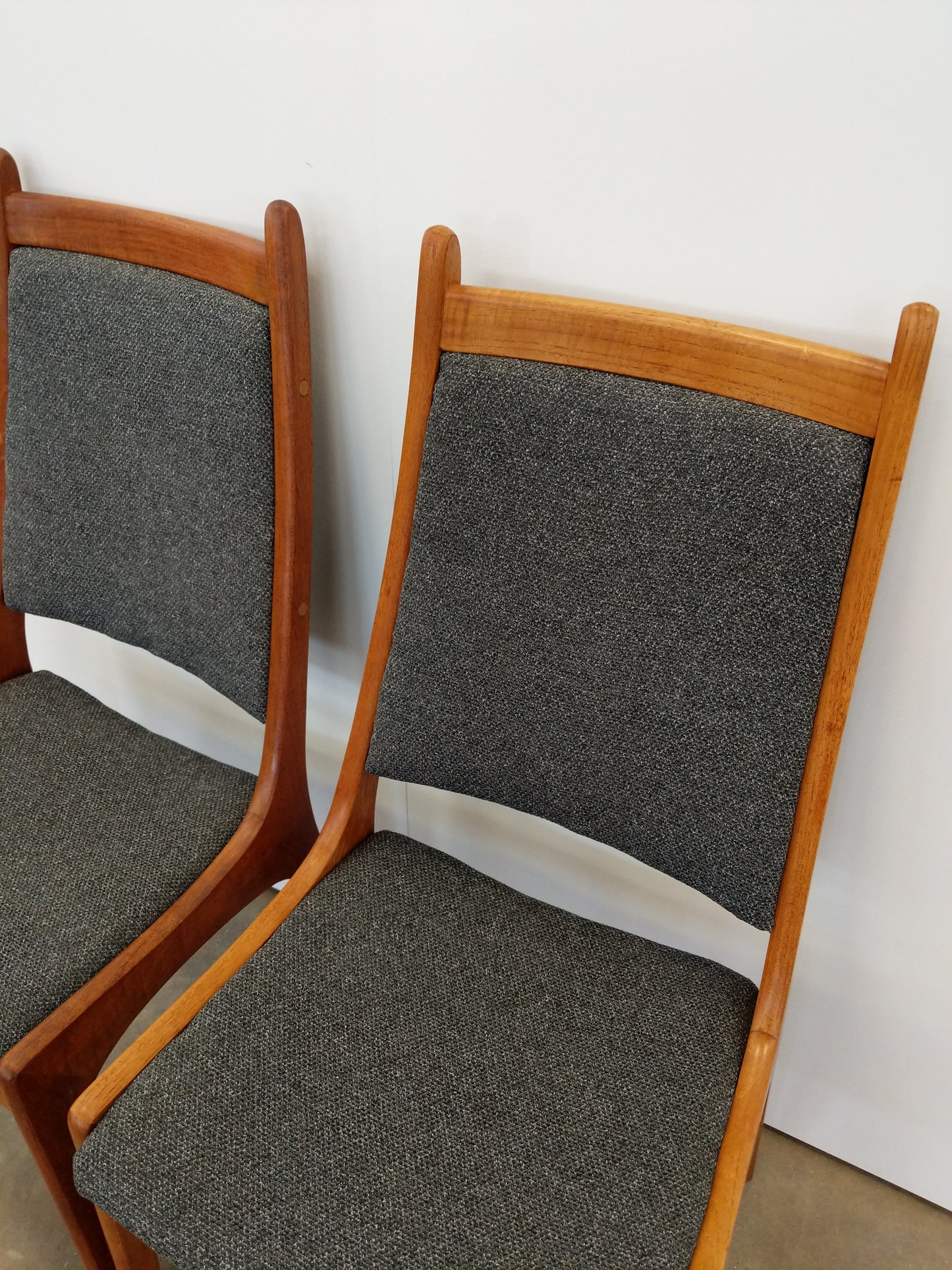 Pair of Vintage Mid Century Modern Teak Dining Chairs by Nordic Furniture