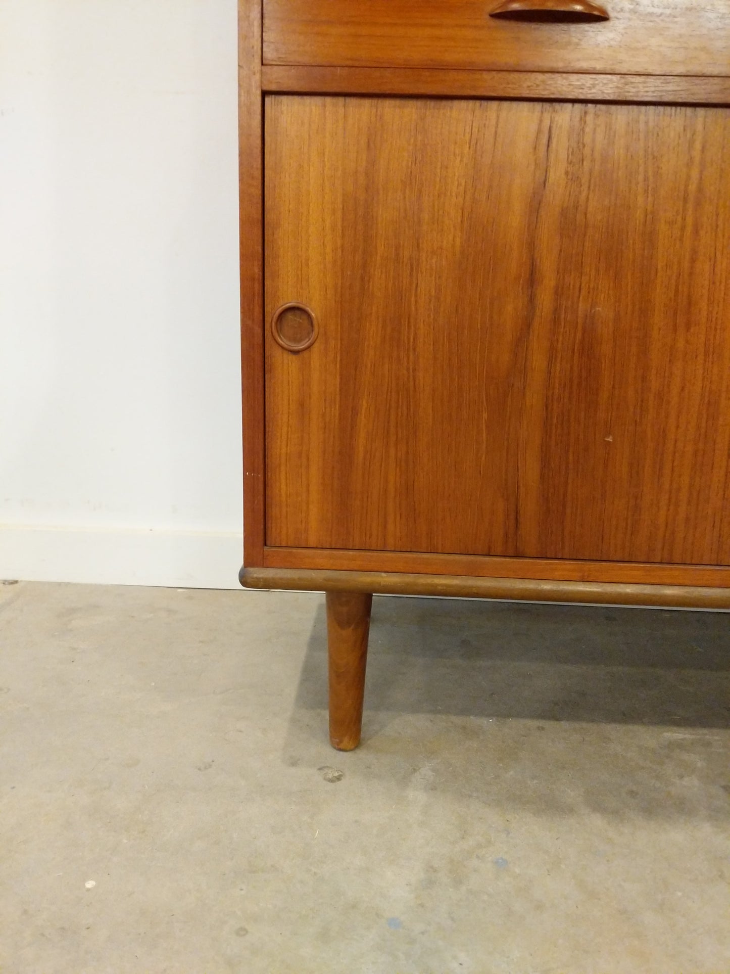 Vintage Danish Modern Teak Sideboard / Cabinet / Secretary Desk