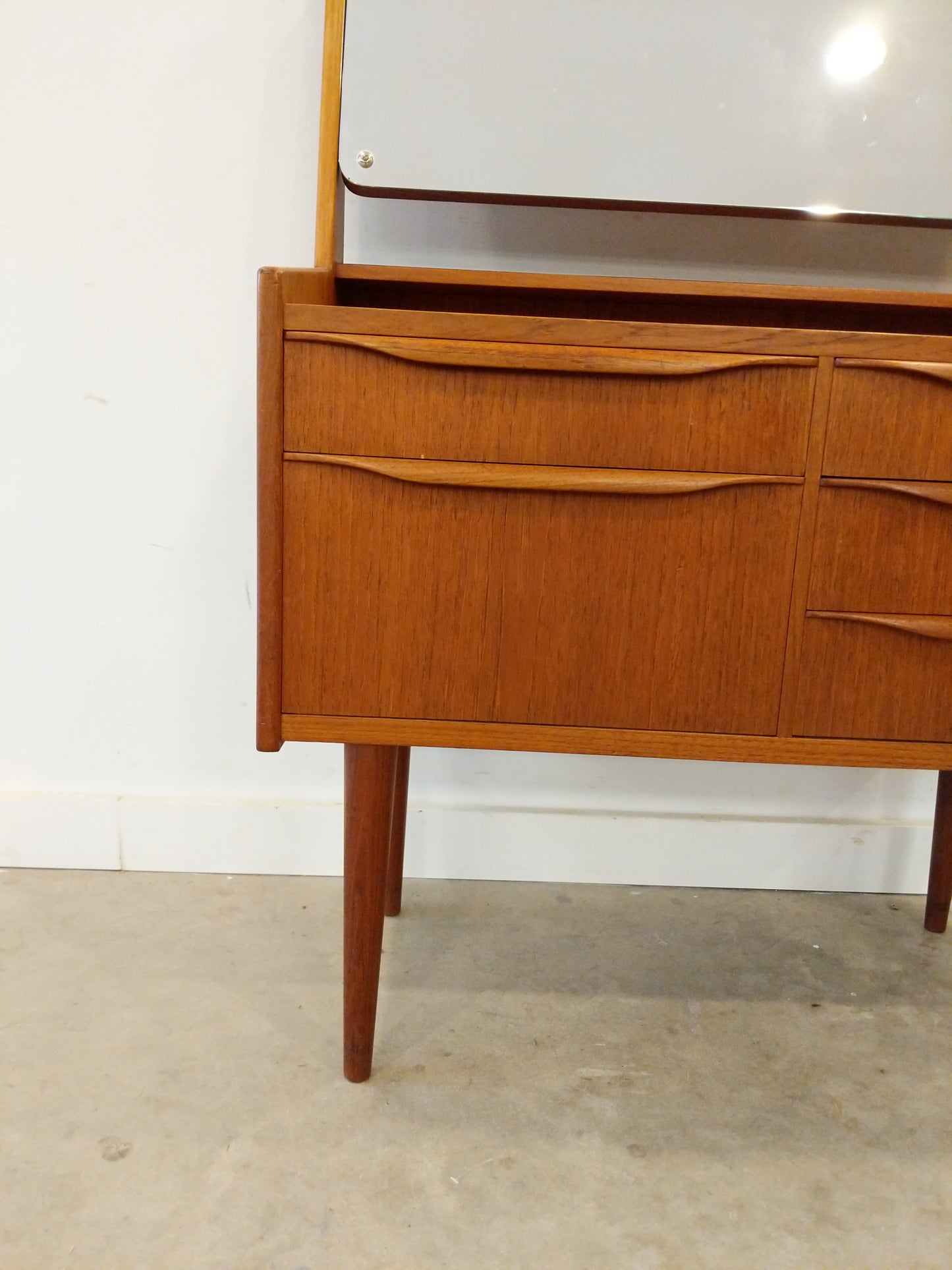 Vintage Danish Modern Teak Vanity / Dresser