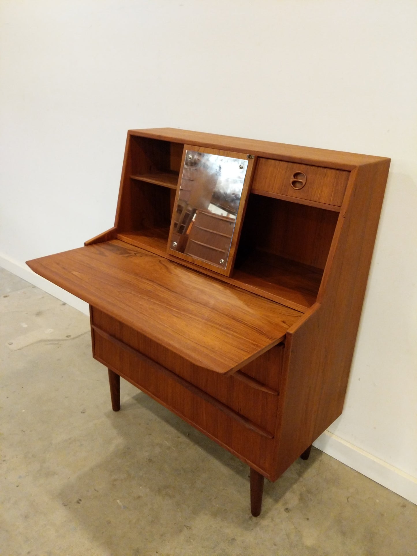 Vintage Danish Modern Teak Secretary Desk / Vanity