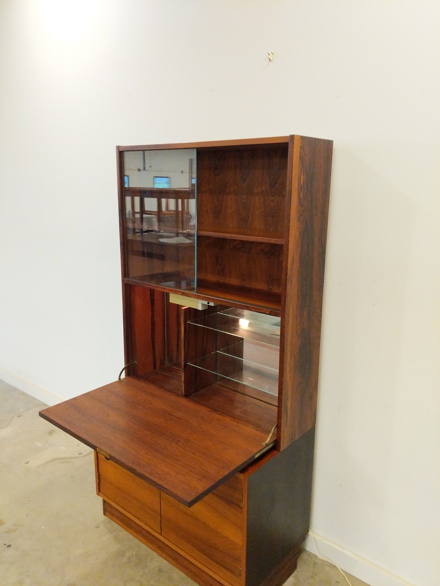 Vintage Danish Modern Rosewood Cabinet / Bookshelf / Bar