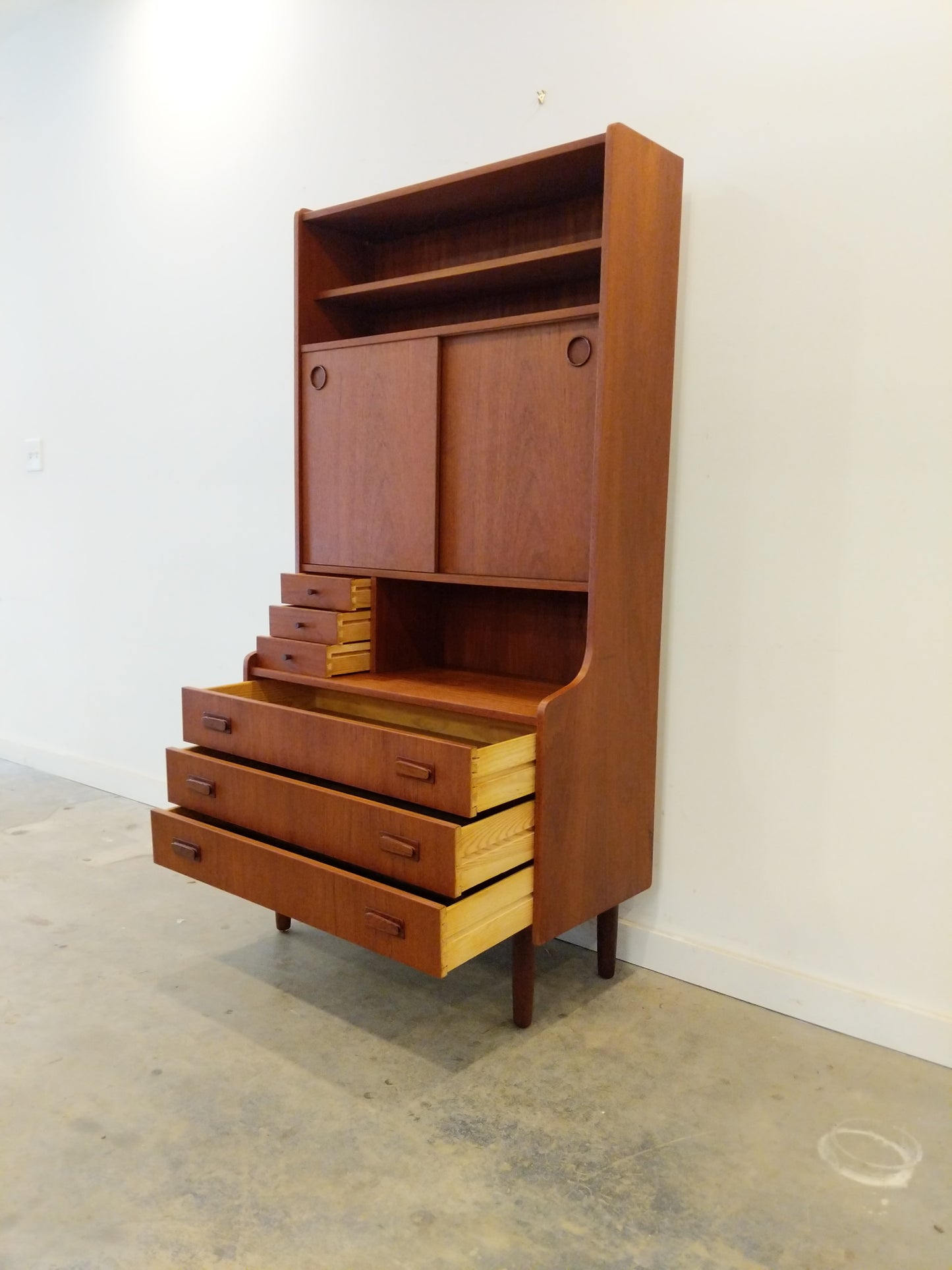 Vintage Danish Modern Teak Cabinet / Sideboard / Dresser