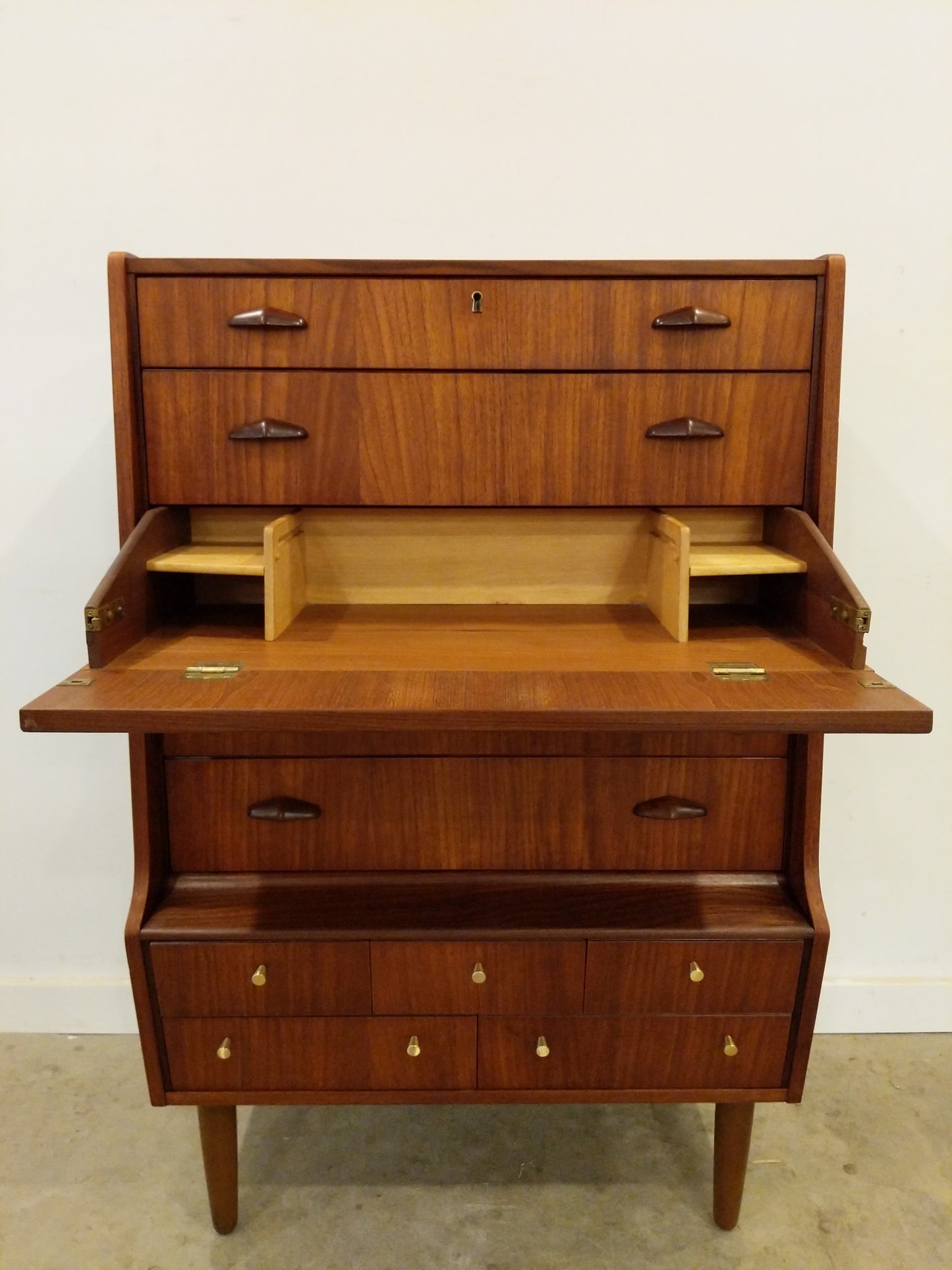 Vintage Danish Modern Teak Dresser / Desk