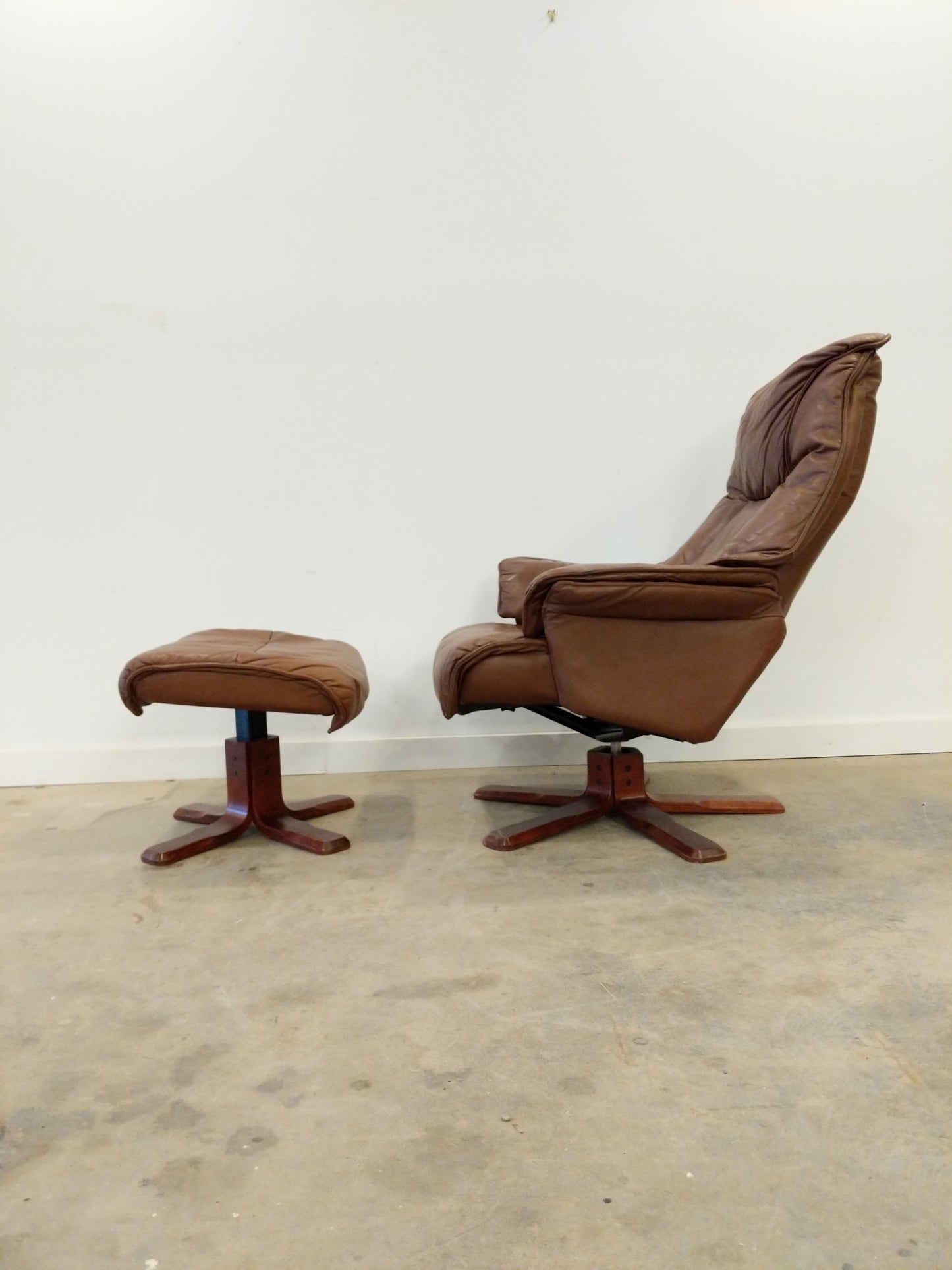 Vintage Danish Modern Lounge Chair and Footstool