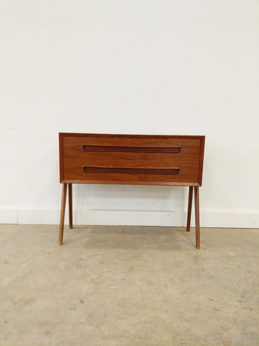 Vintage Danish Modern Teak Nightstand / Low Chest