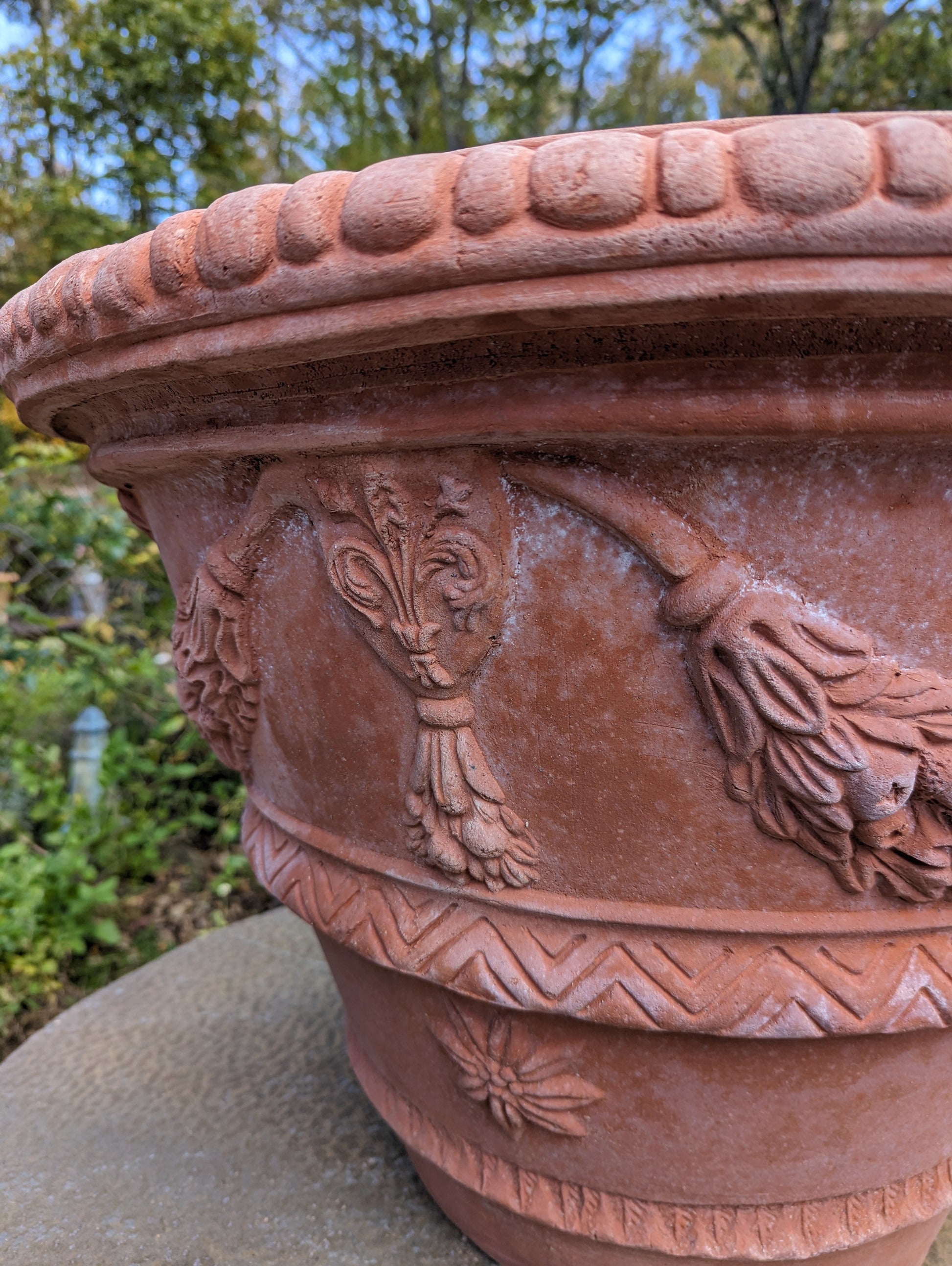 terracotta stone plant pots Italian "Scolpito" Terracotta Pot (60cm)
