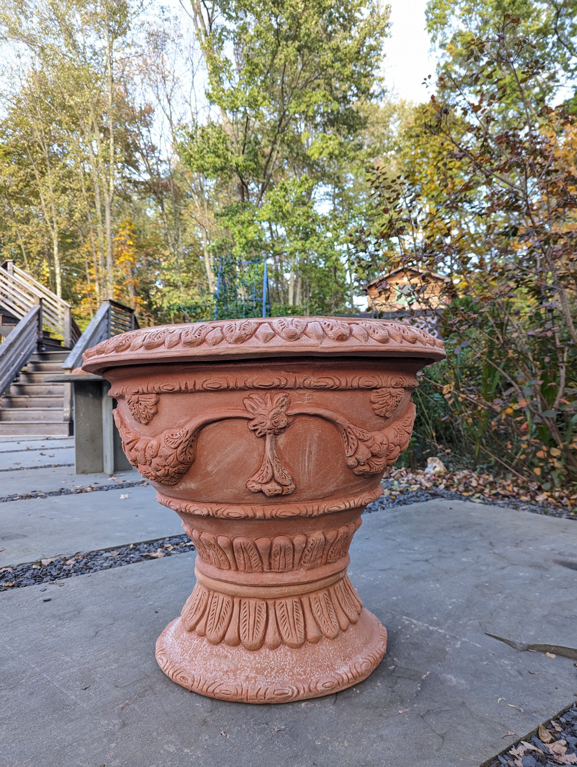 traditional terracotta plant pots Italian "Fontana" Terracotta Pot with Base (65cm)