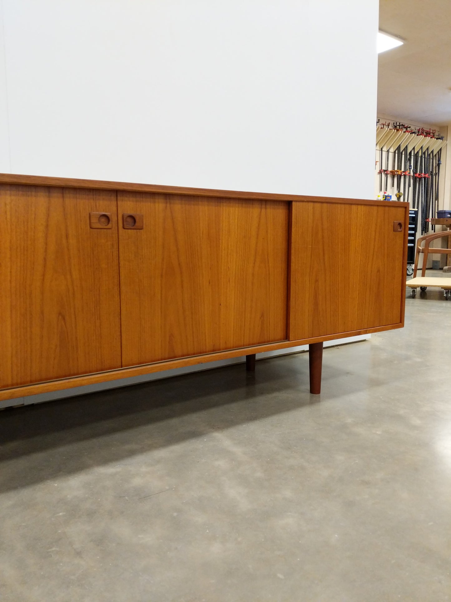 Vintage Mid Century Modern Teak Credenza